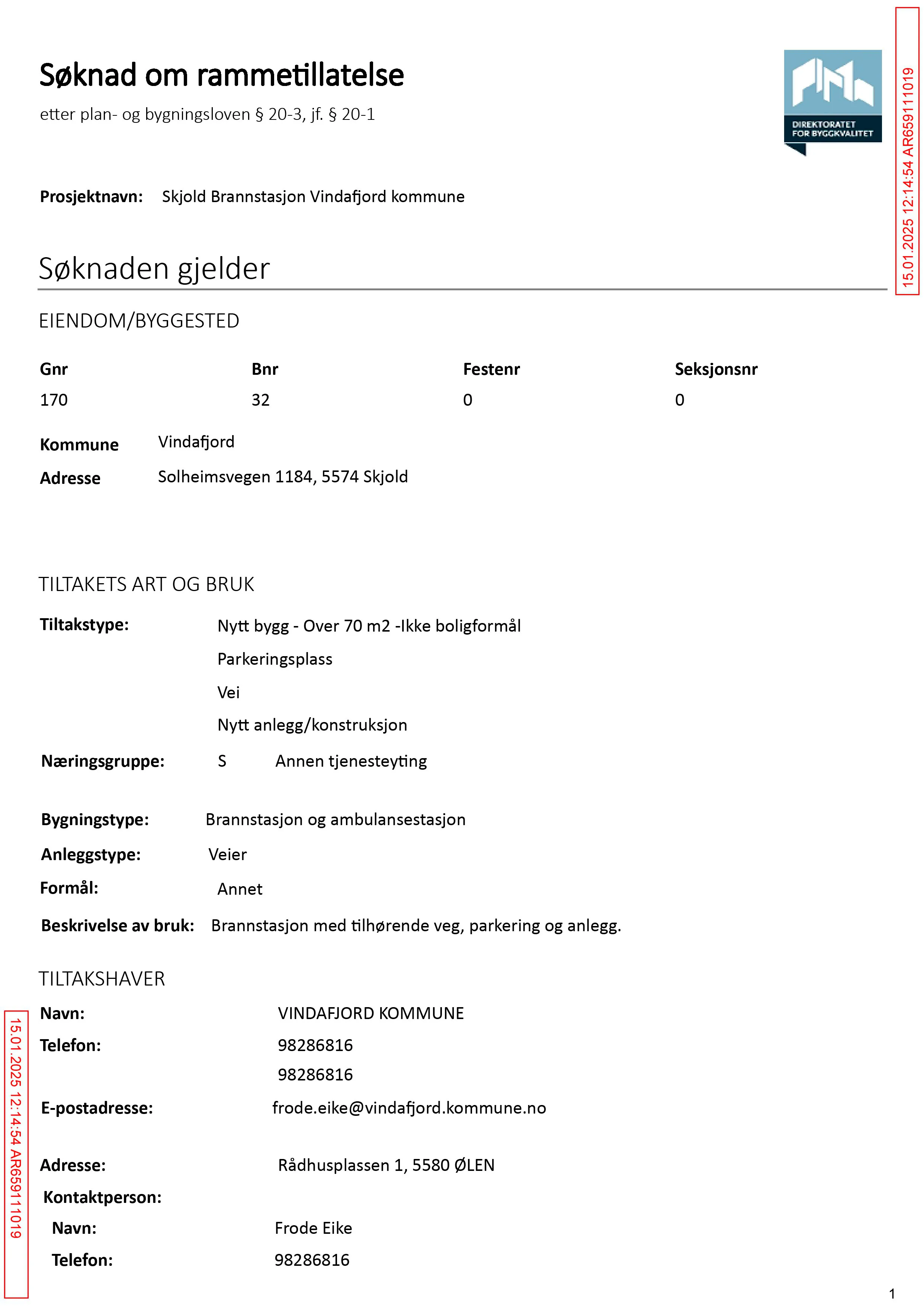 Søknad om rammetillatelse