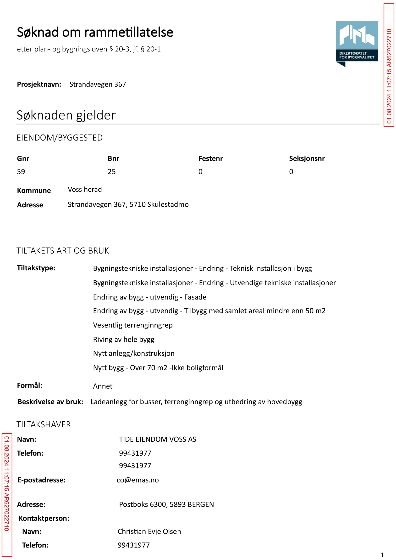 Søknad om rammetillatelse