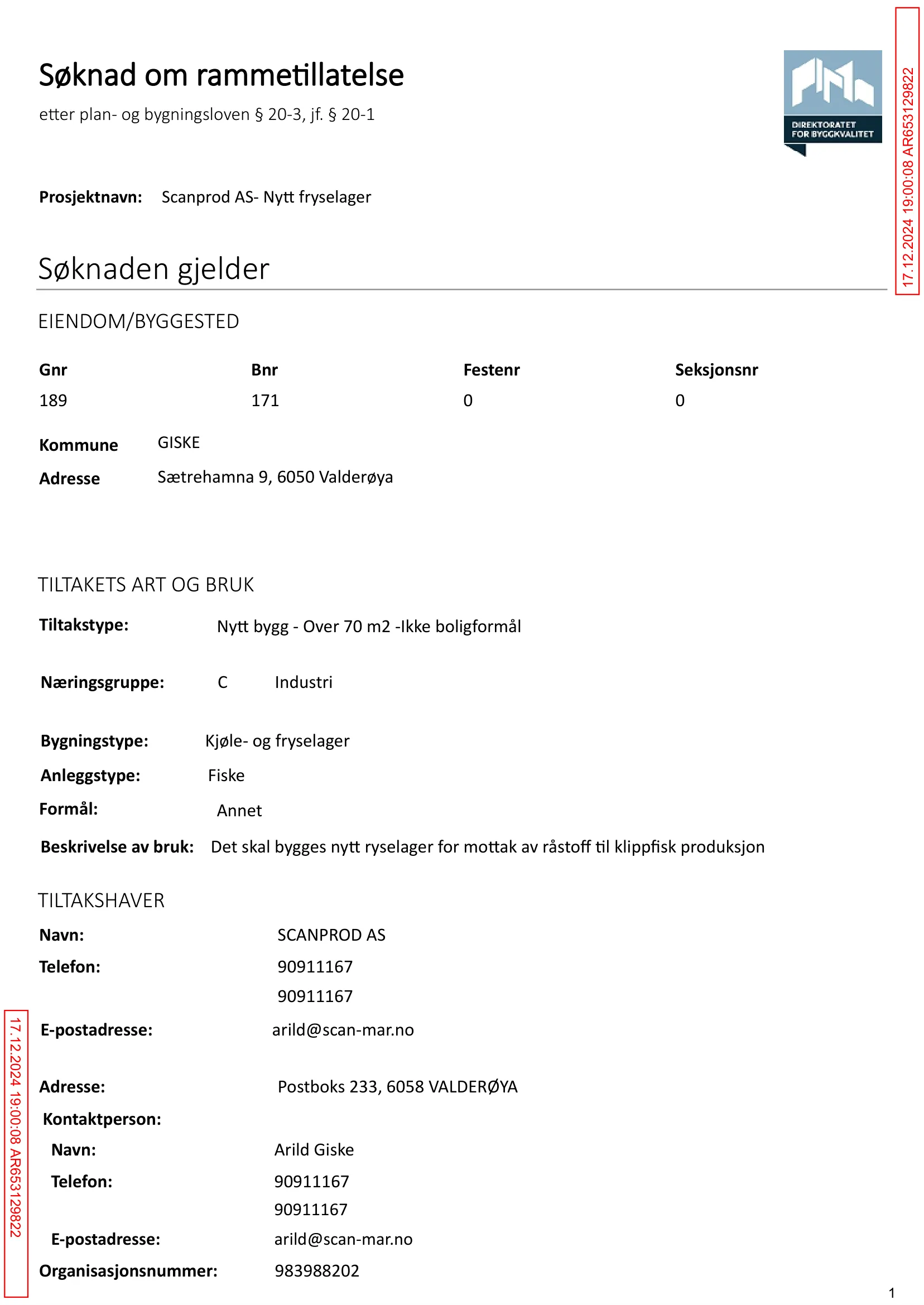Søknad om rammetillatelse