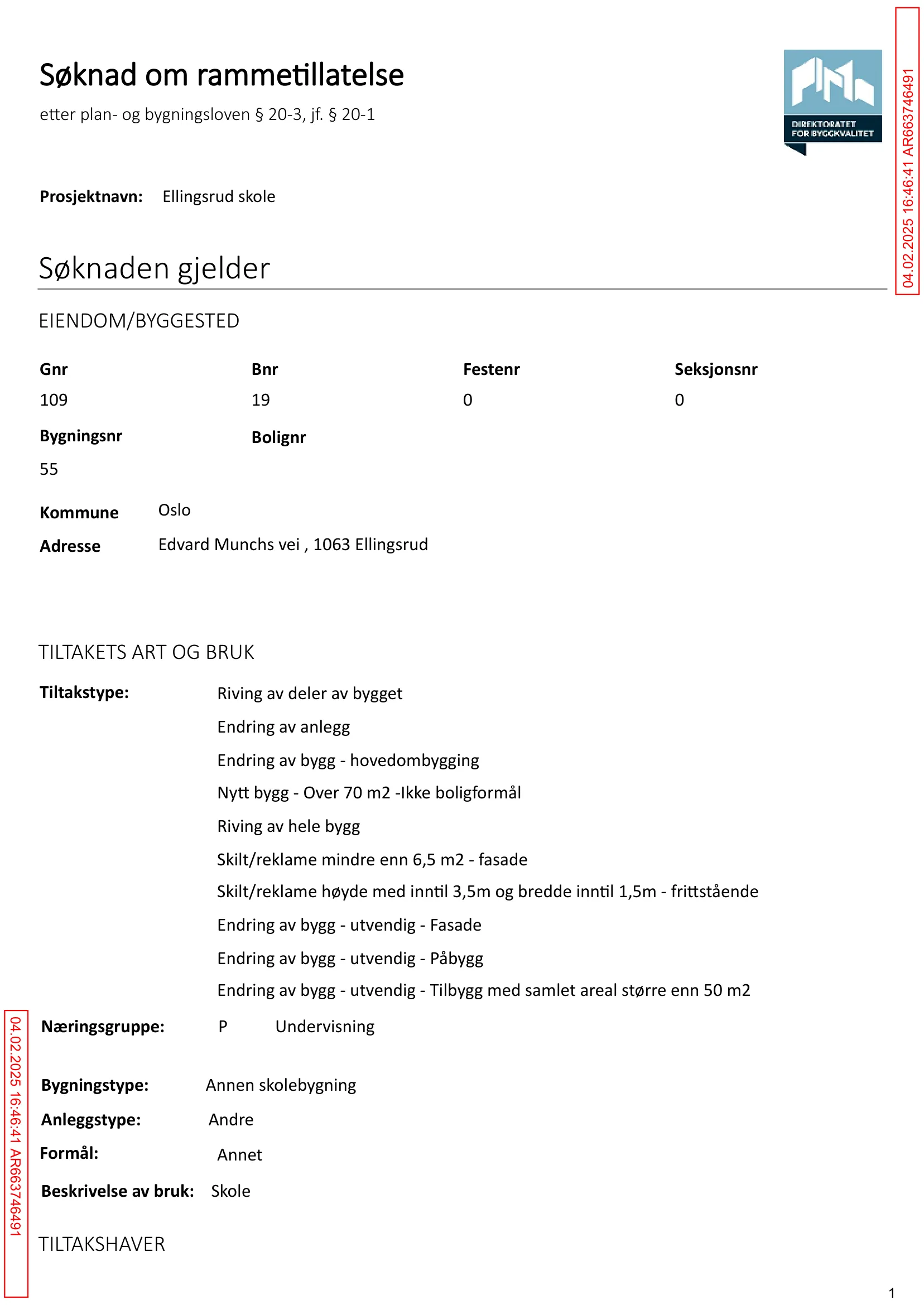 Søknad om rammetillatelse