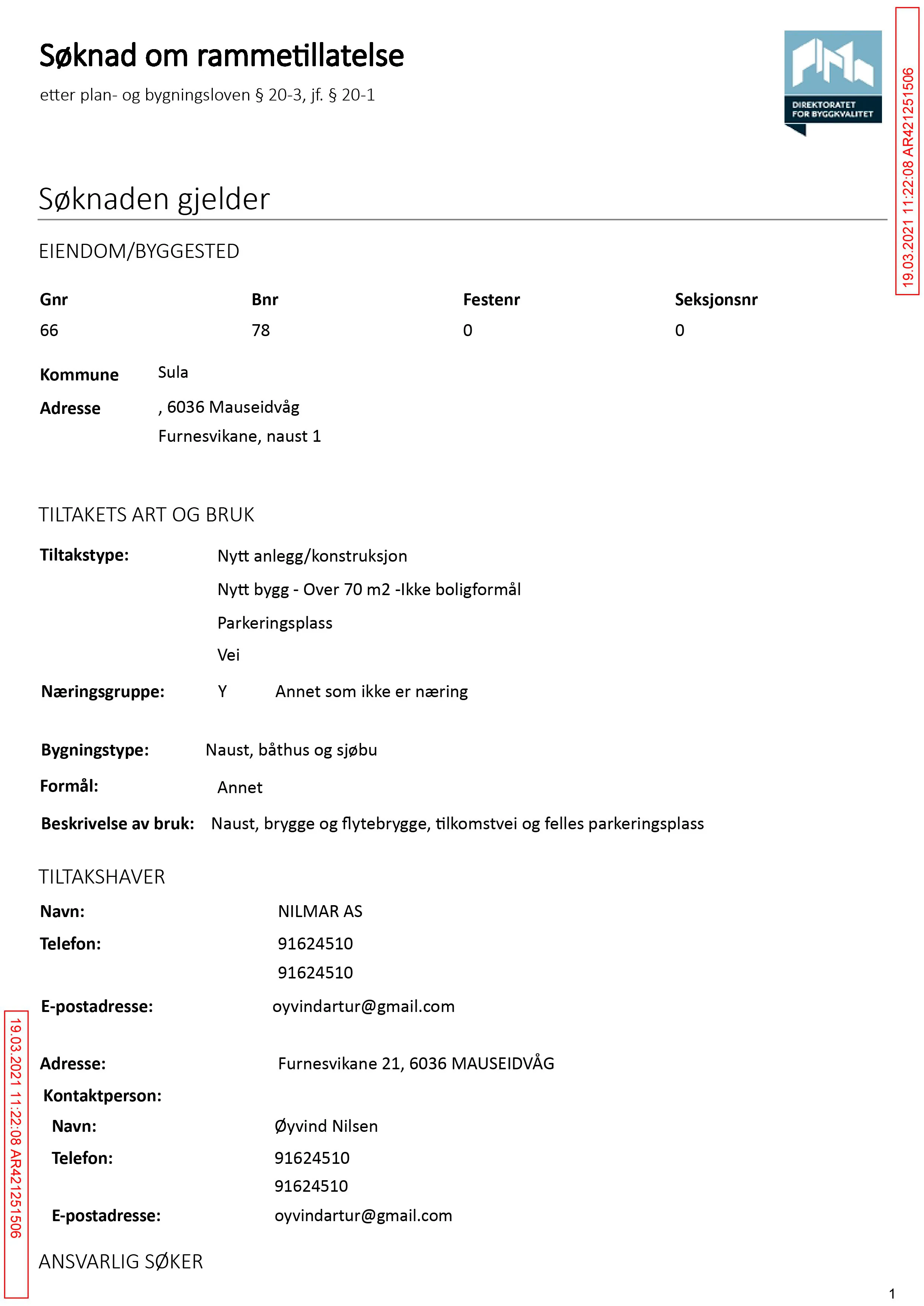 Søknad om rammetillatelse