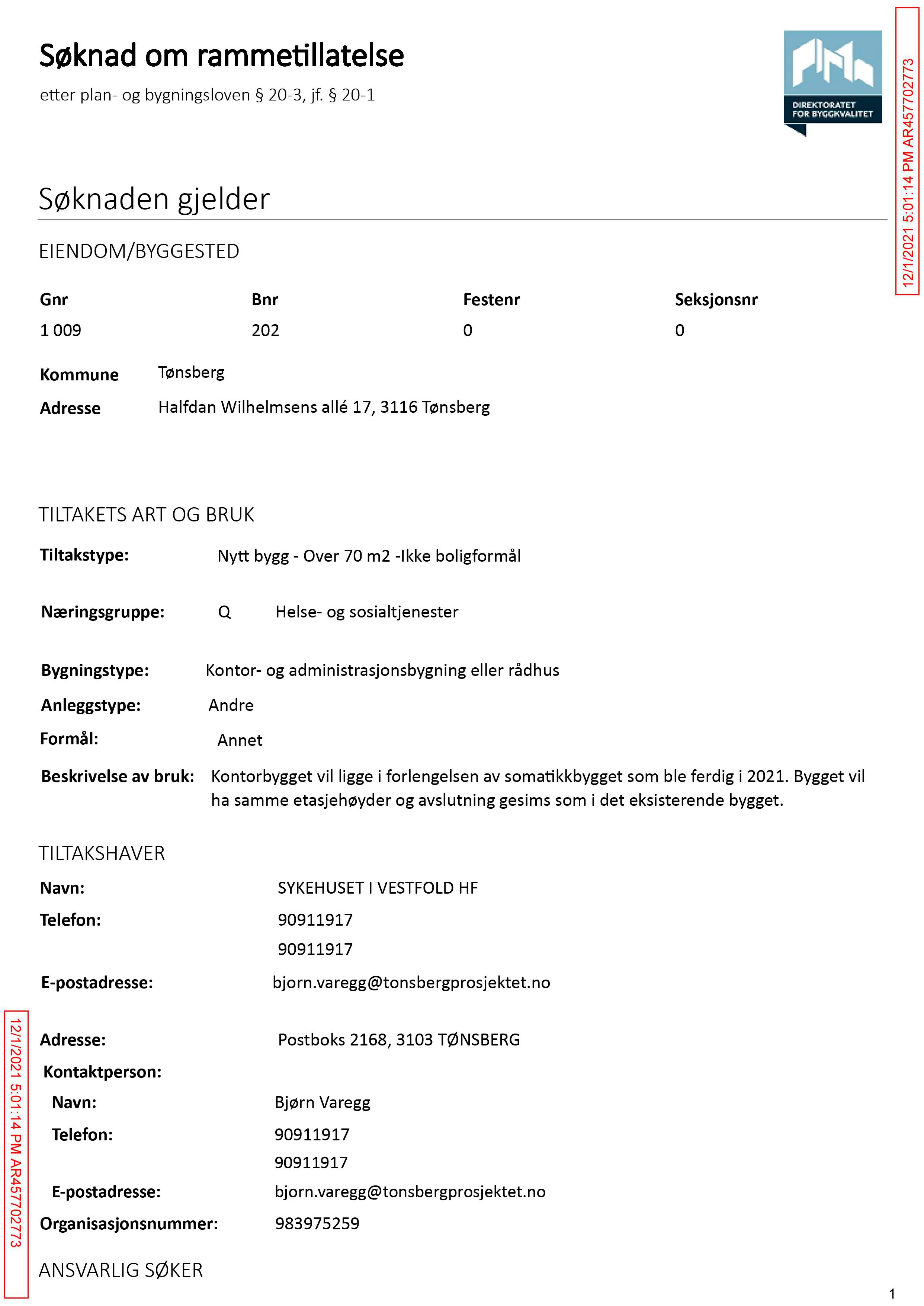 Søknad om rammetillatelse