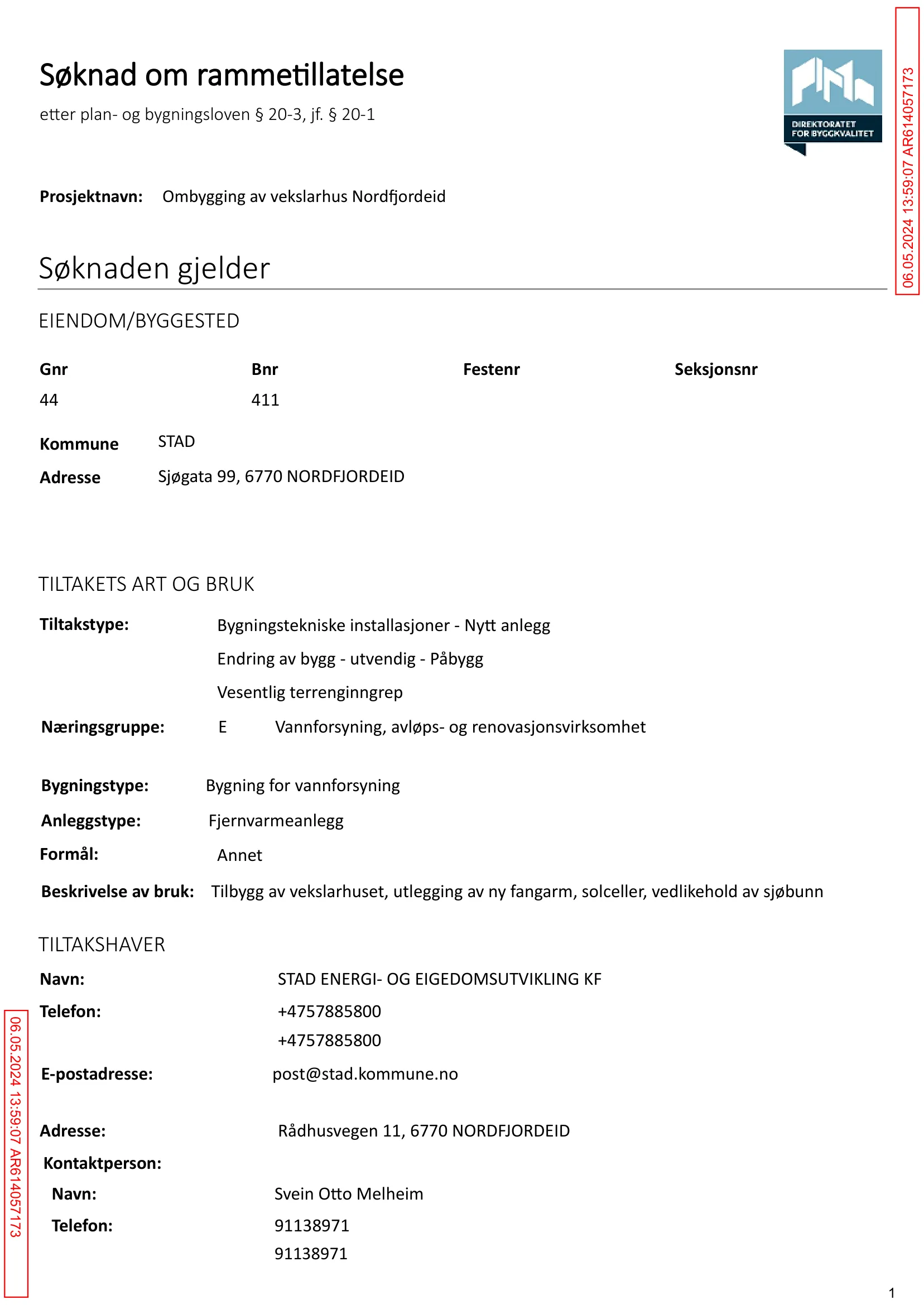 Søknad om rammetillatelse