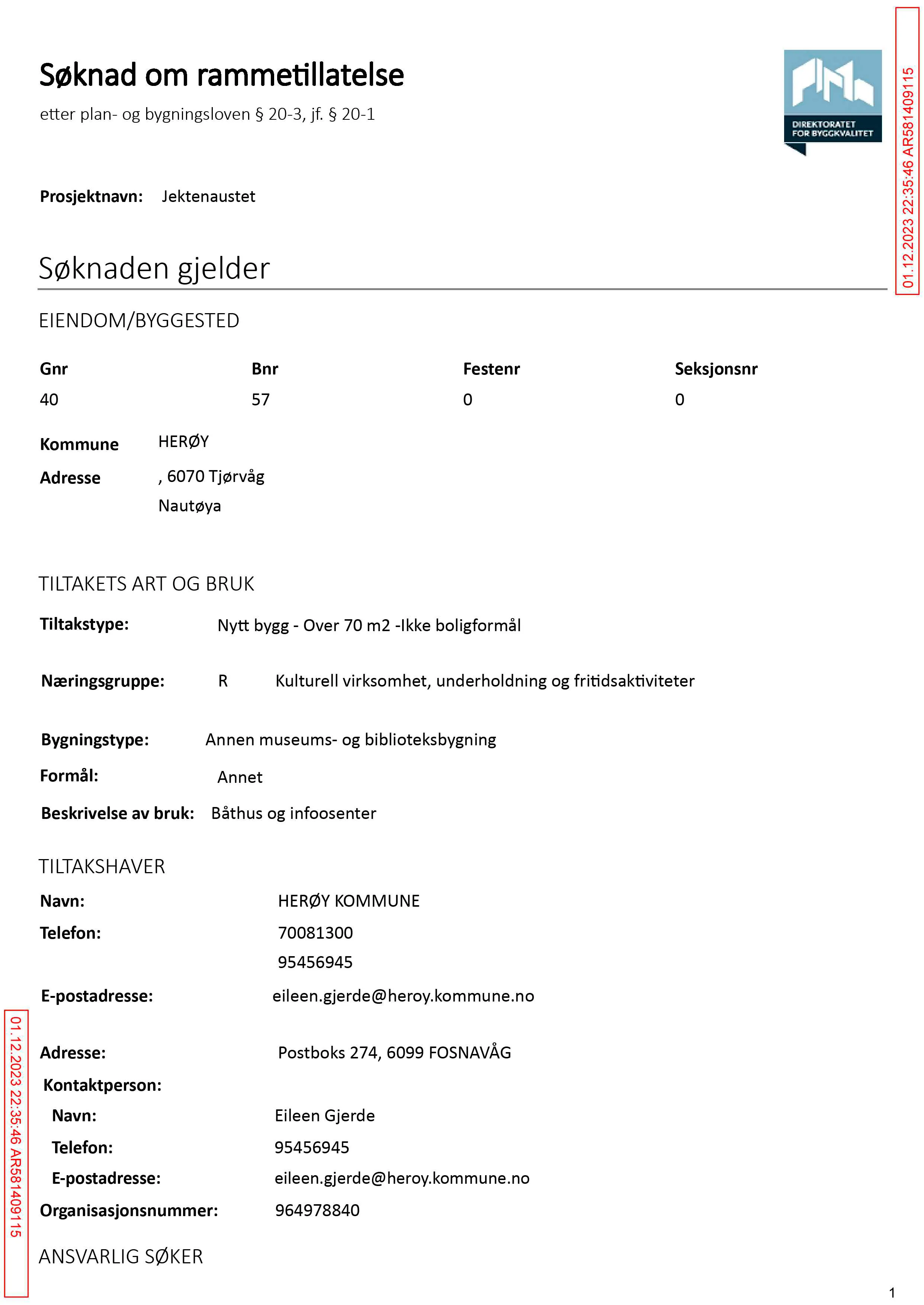 Søknad om rammetillatelse