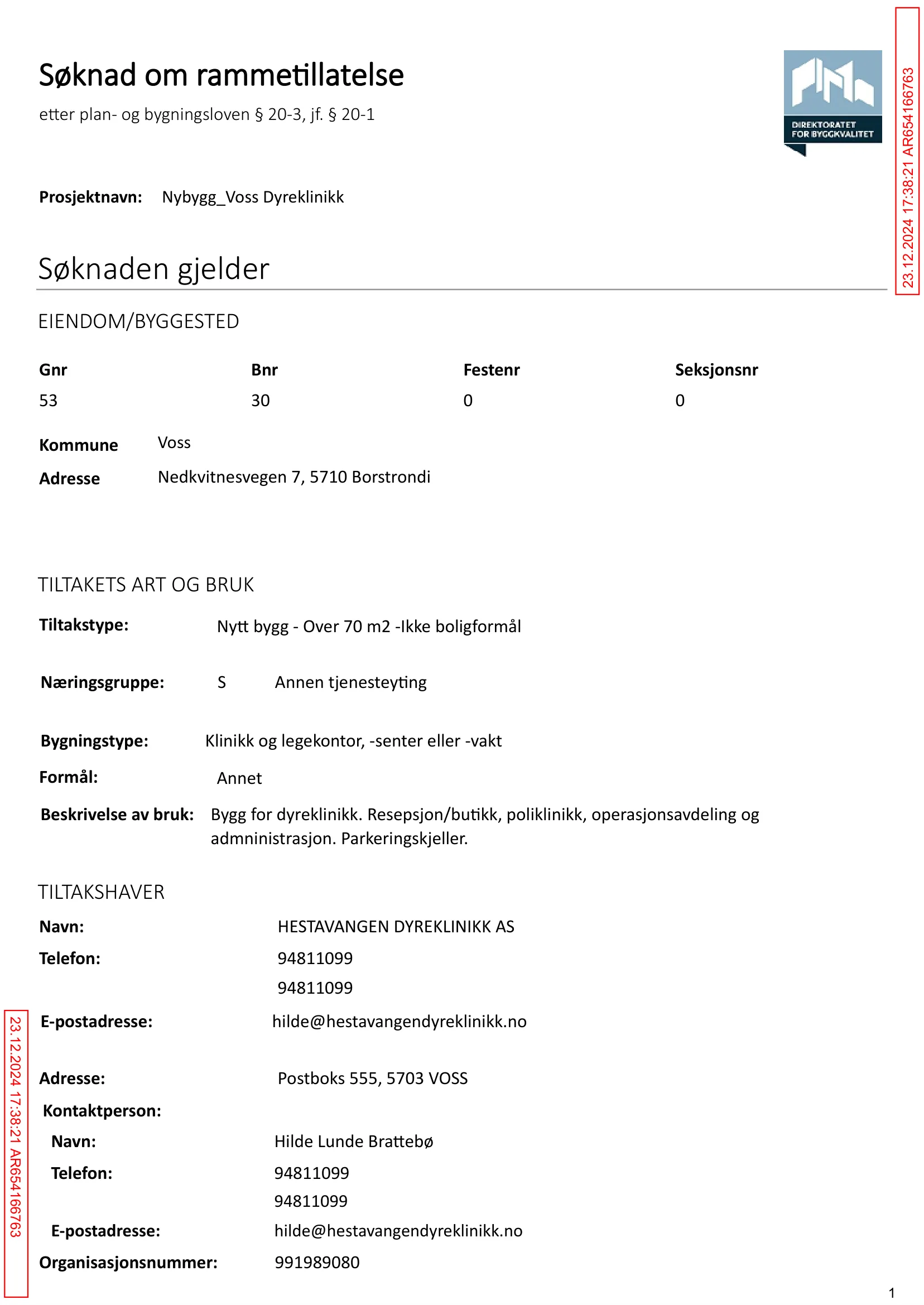 Søknad om rammetillatelse
