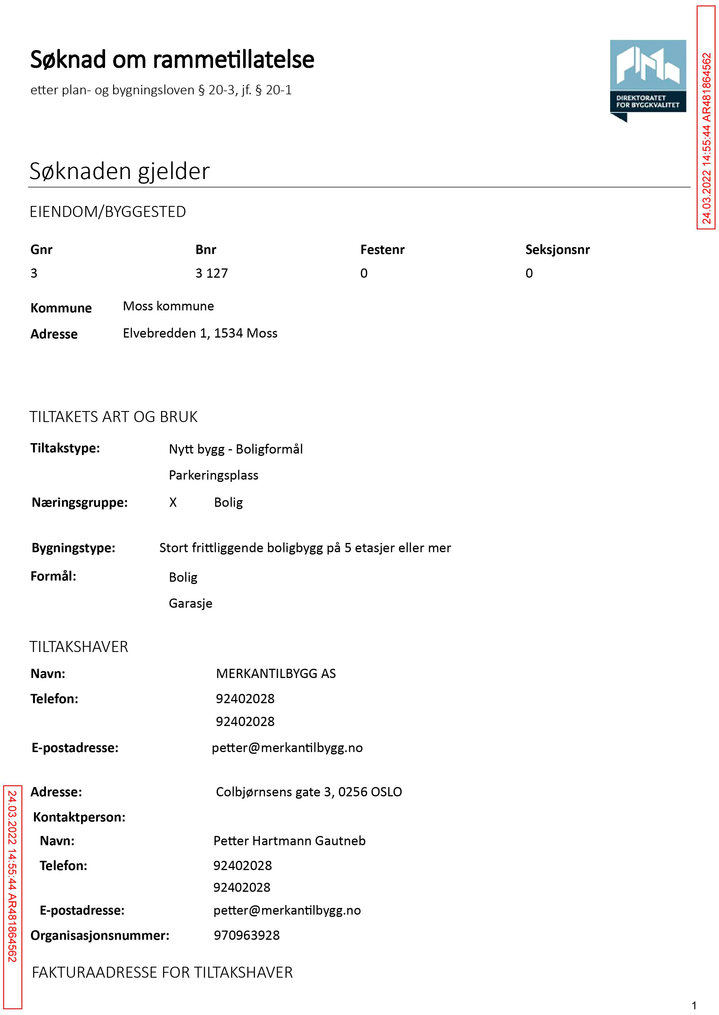 Søknad om rammetillatelse