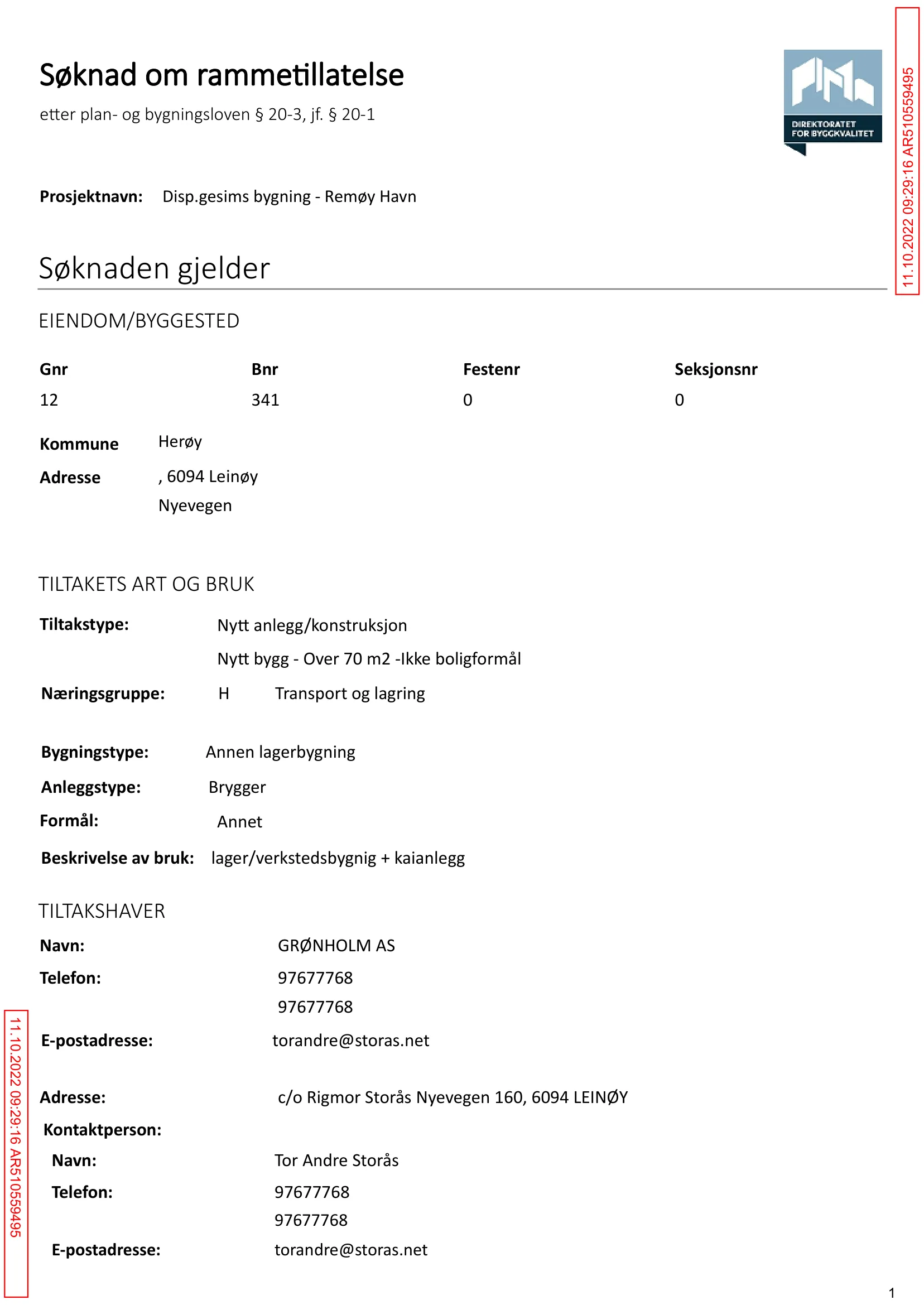 Søknad om rammetillatelse