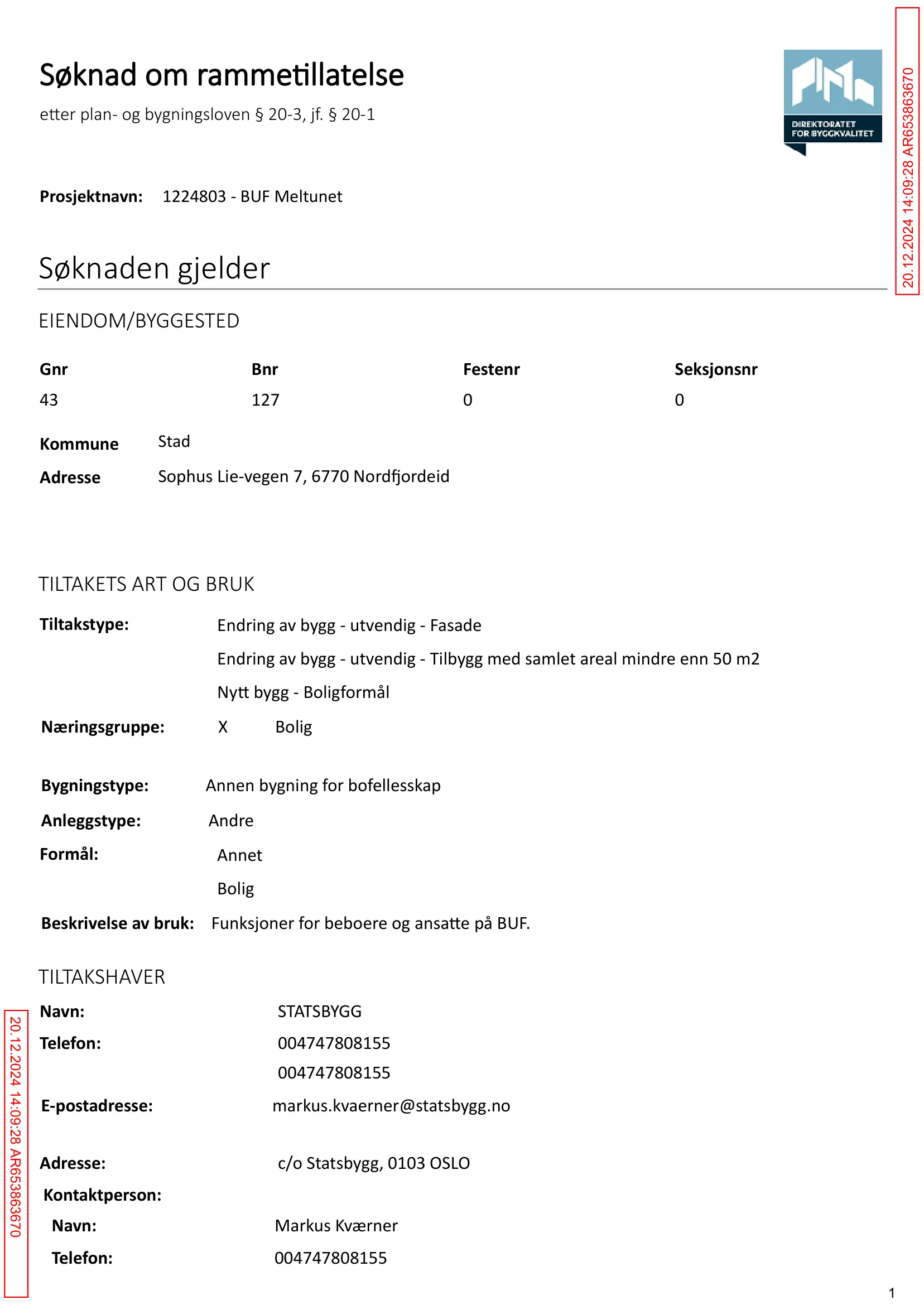 Søknad om rammetillatelse