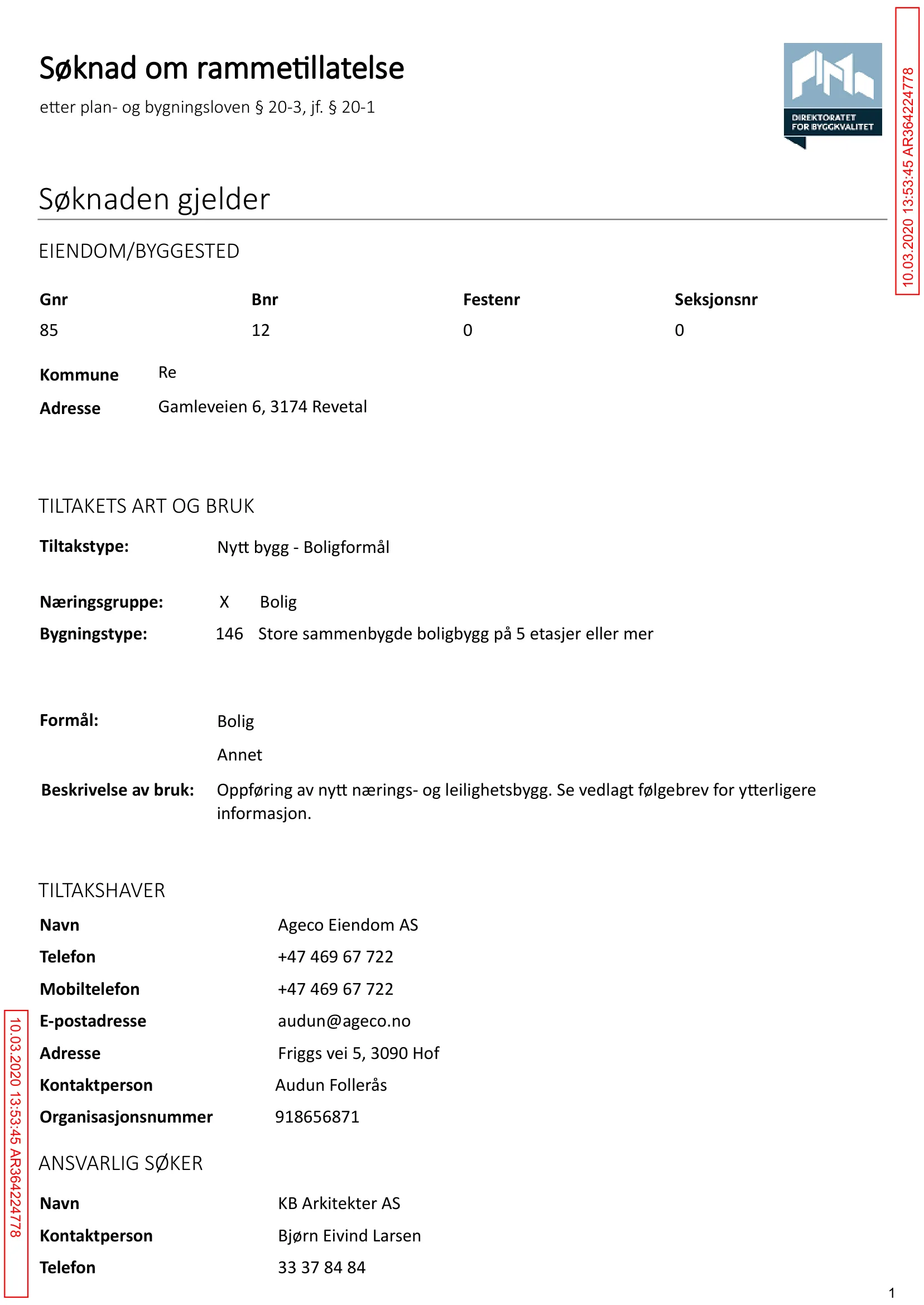 Søknad om rammetillatelse