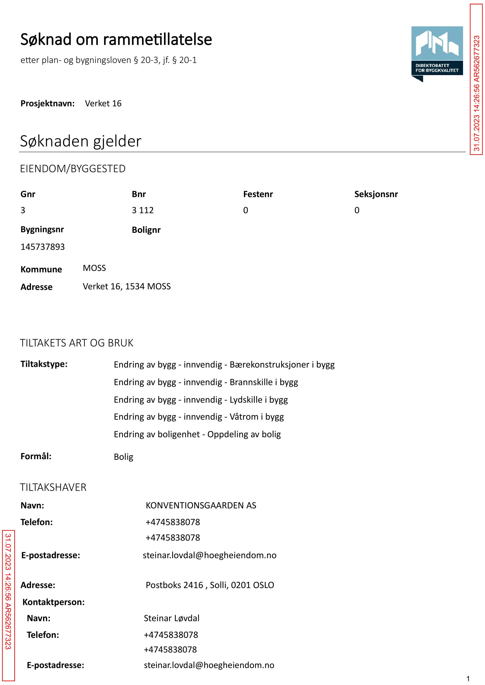 Søknad om rammetillatelse