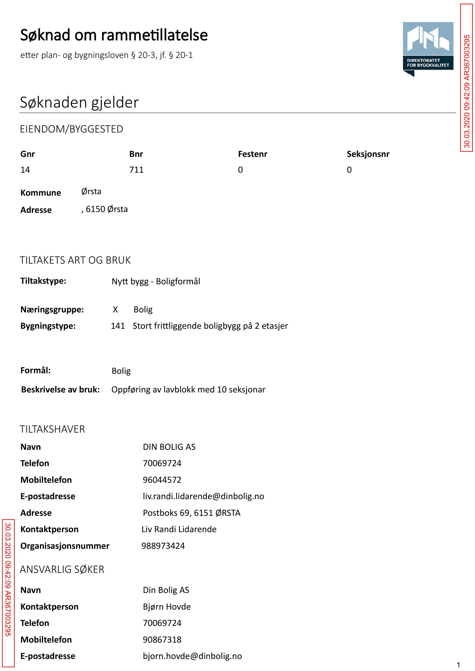 Søknad om rammetillatelse