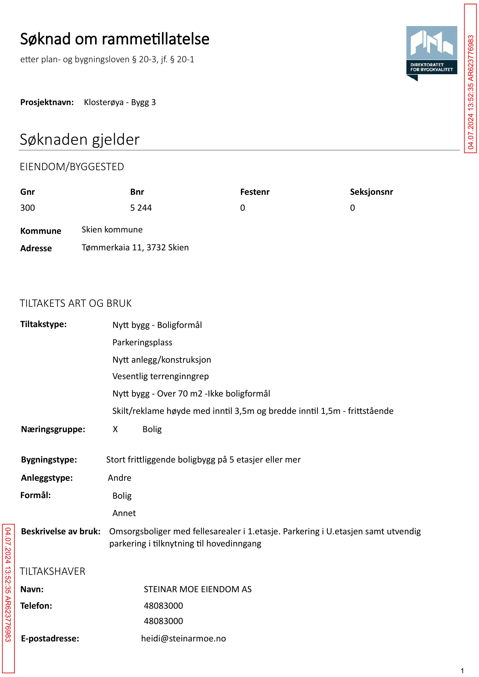 Søknad om rammetillatelse