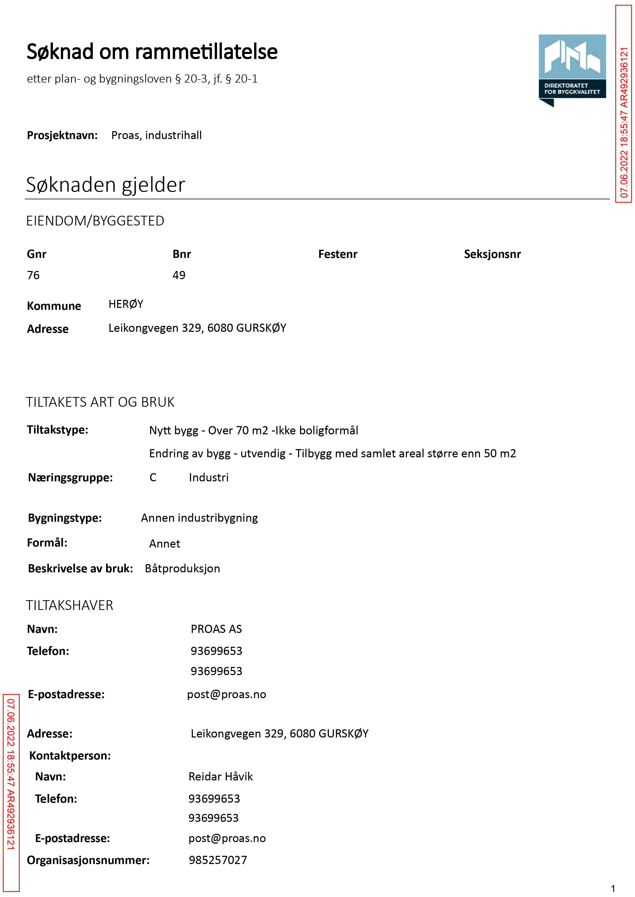 Søknad om rammetillatelse