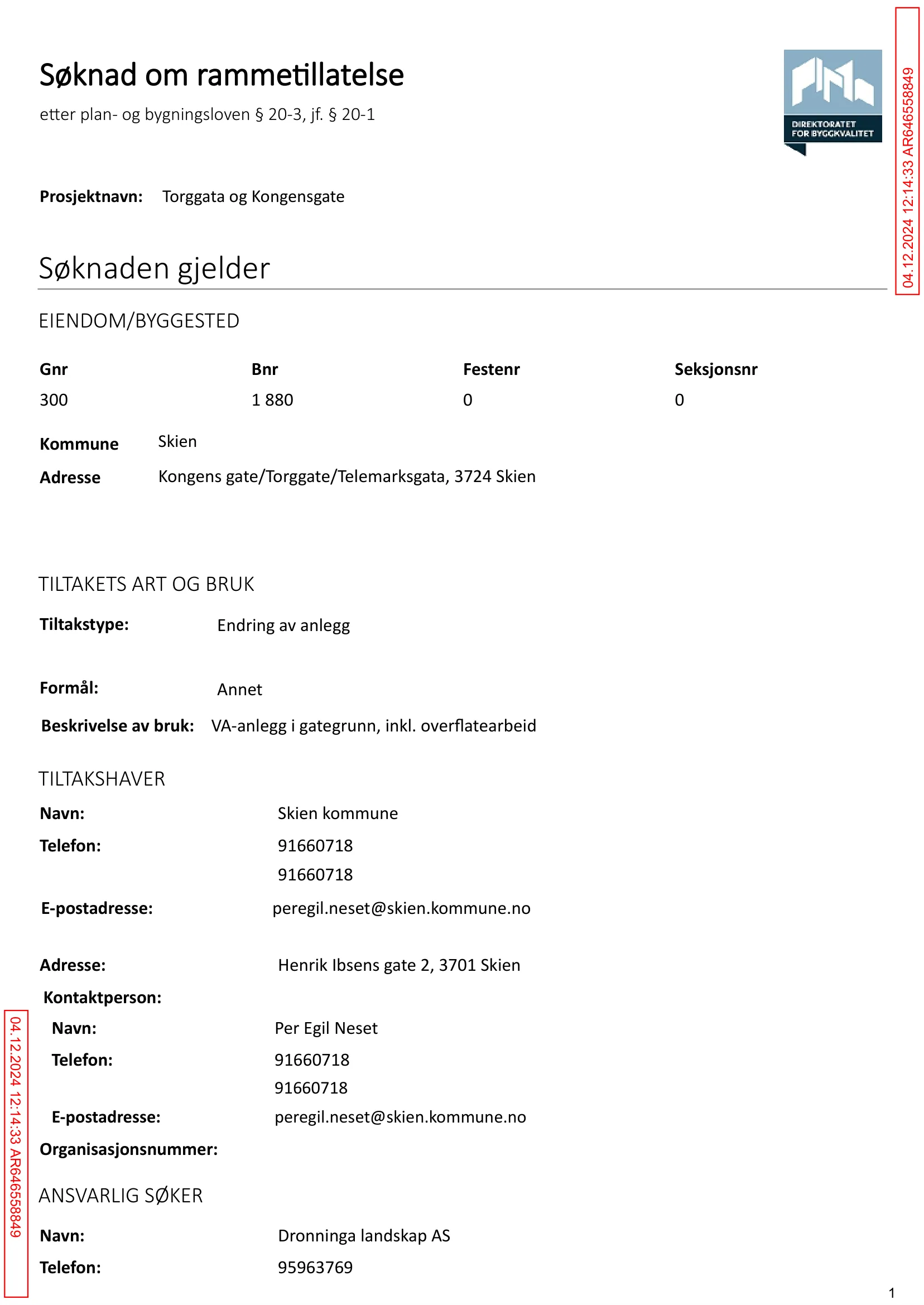 Søknad om rammetillatelse