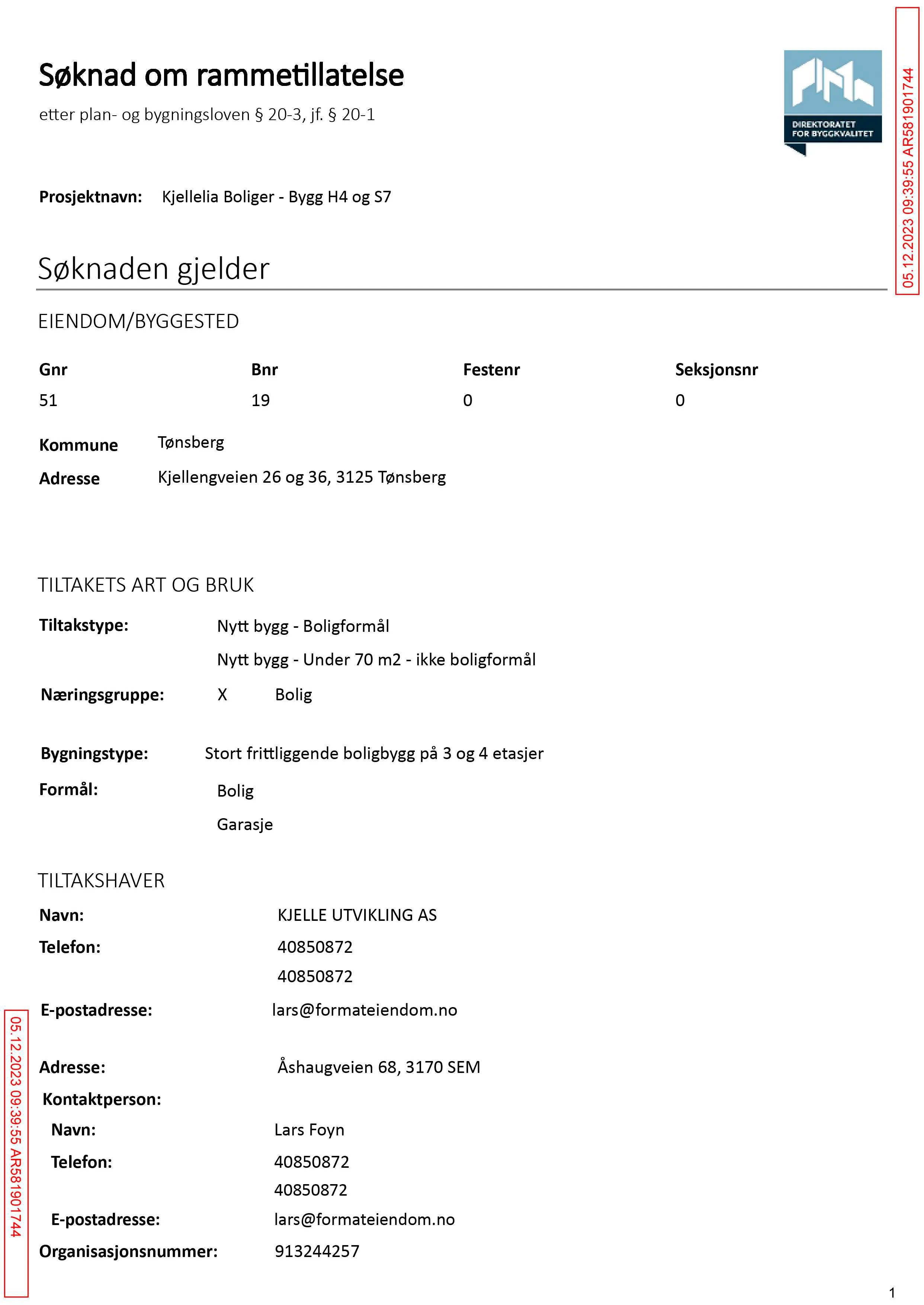 Søknad om rammetillatelse
