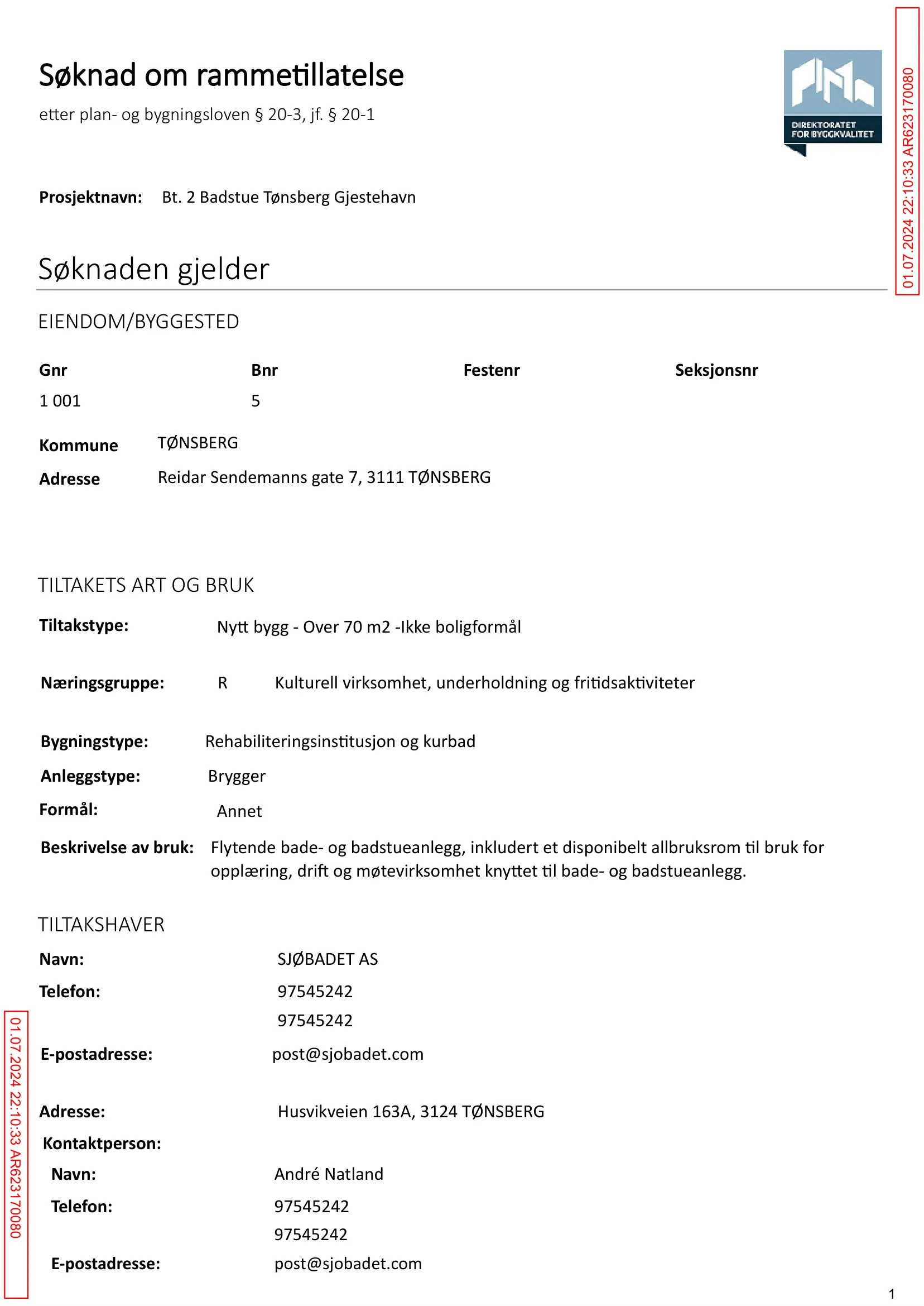 Søknad om rammetillatelse