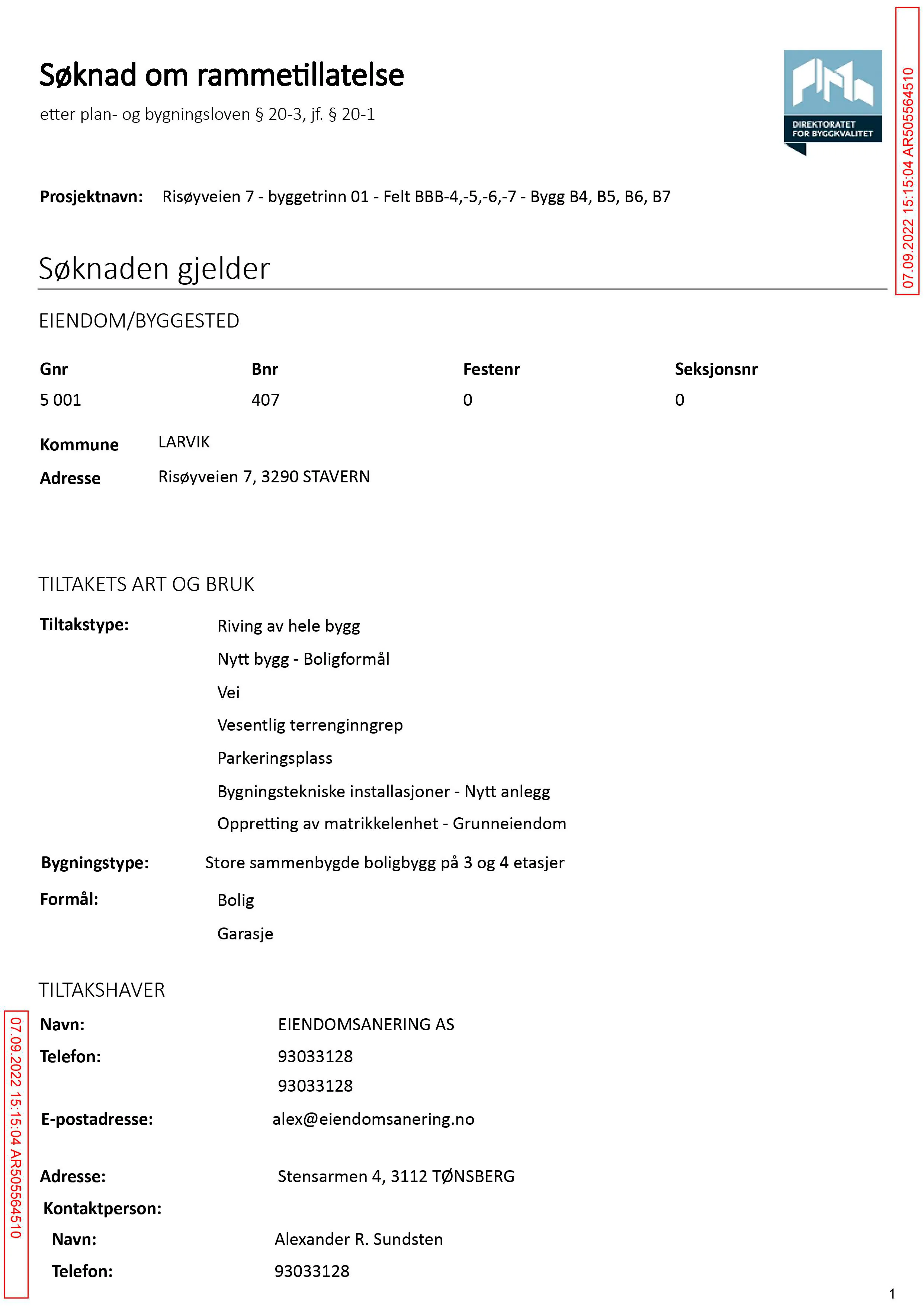 Søknad om rammetillatelse