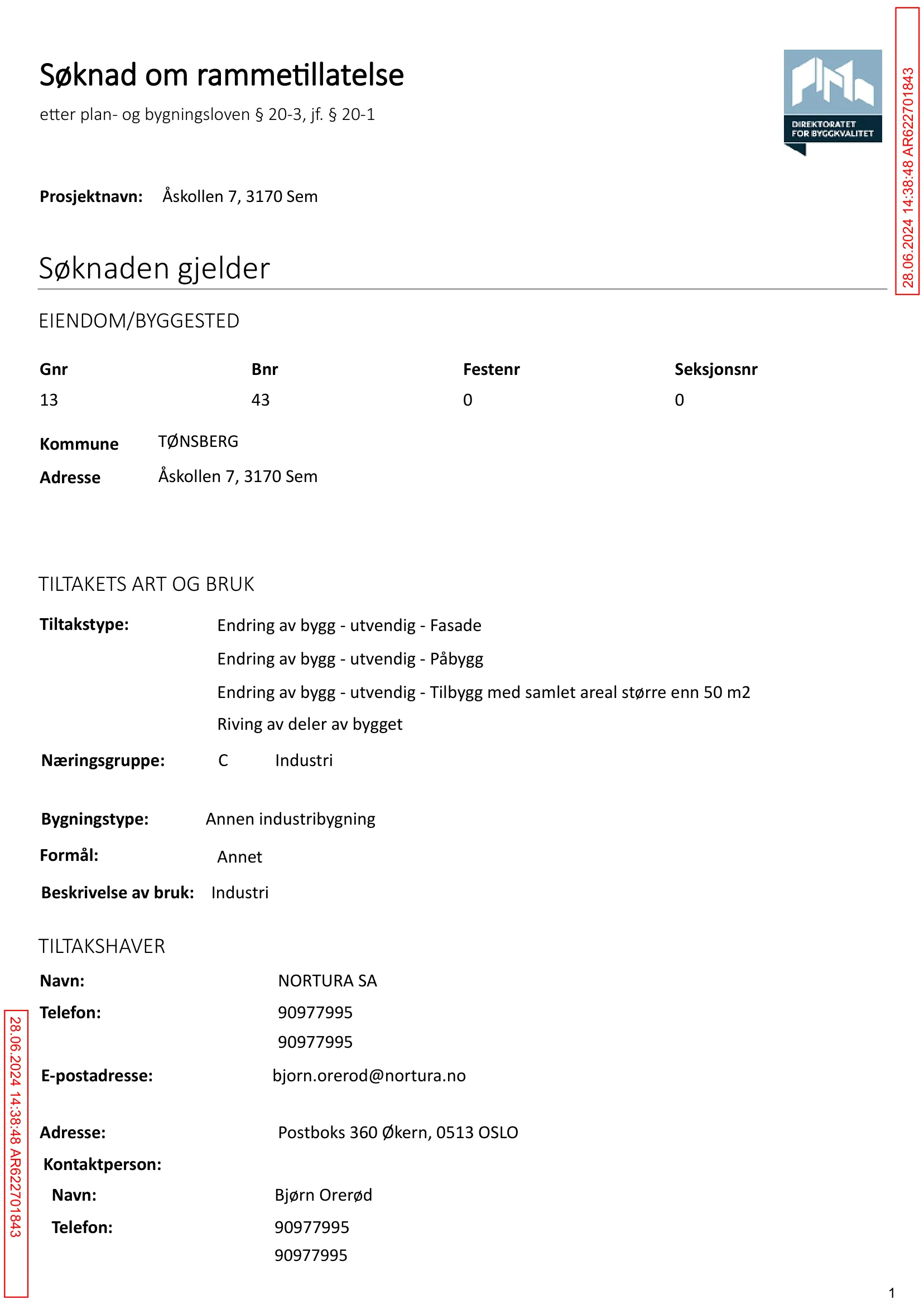 Søknad om rammetillatelse