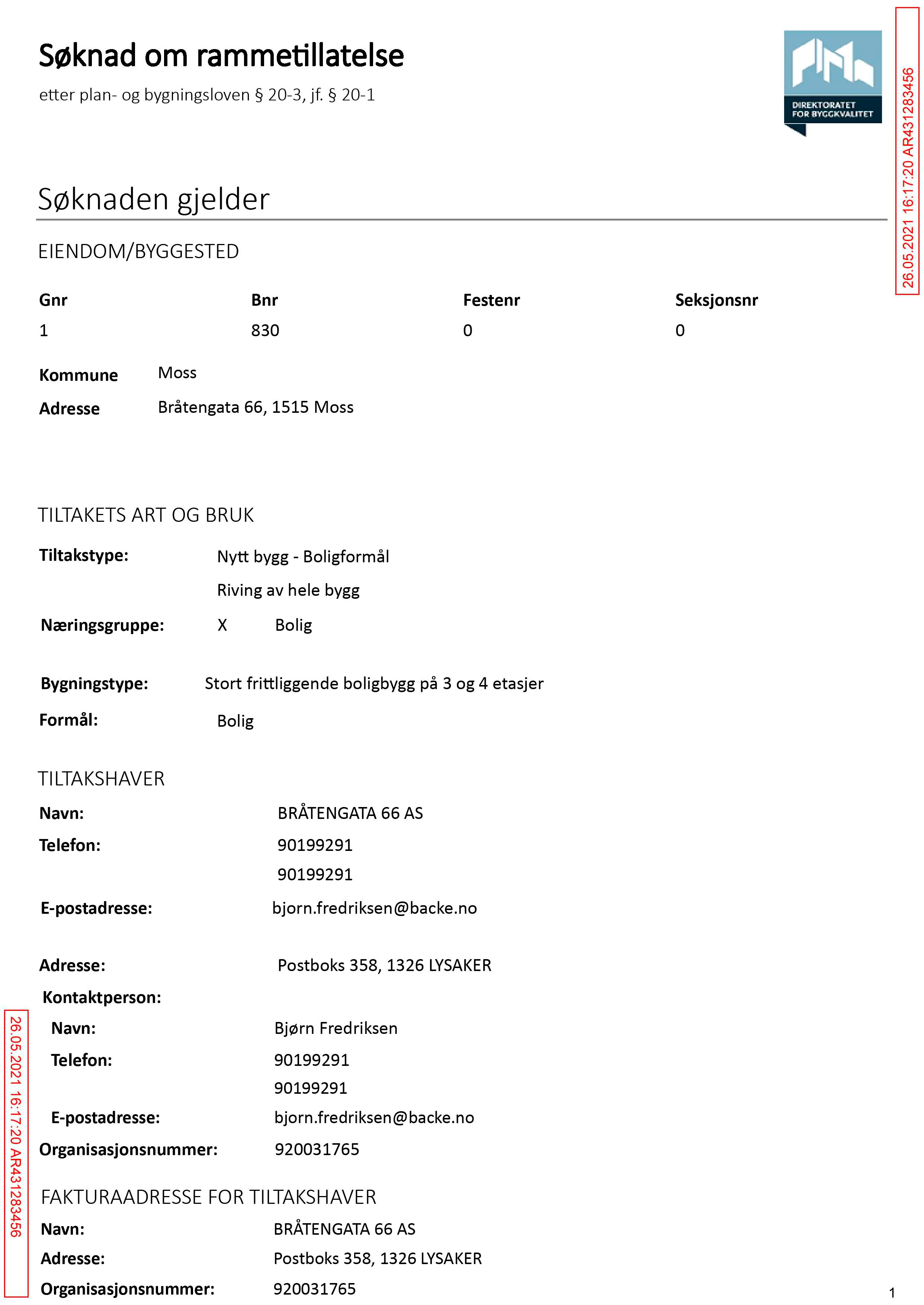Søknad om rammetillatelse
