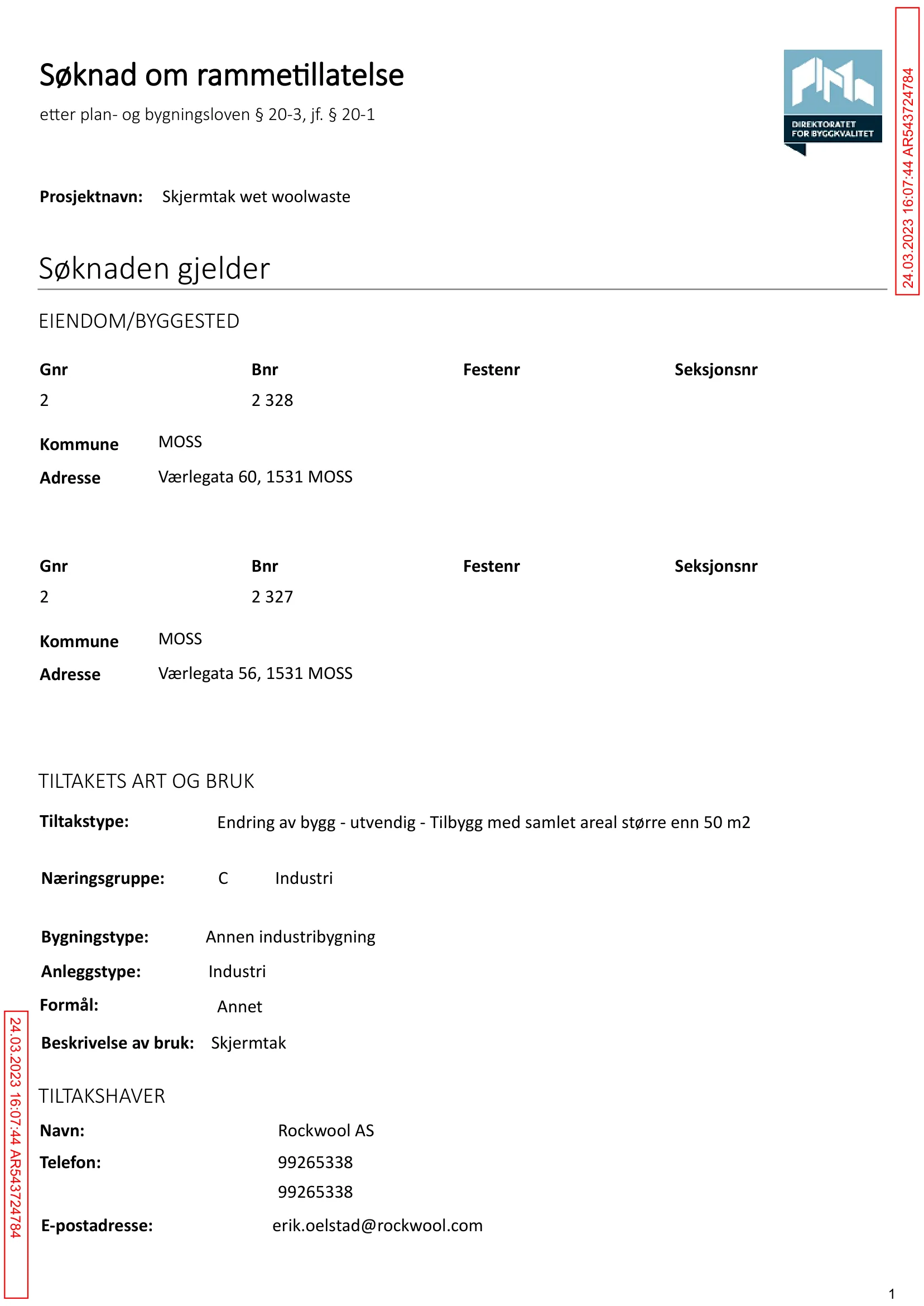 Søknad om rammetillatelse