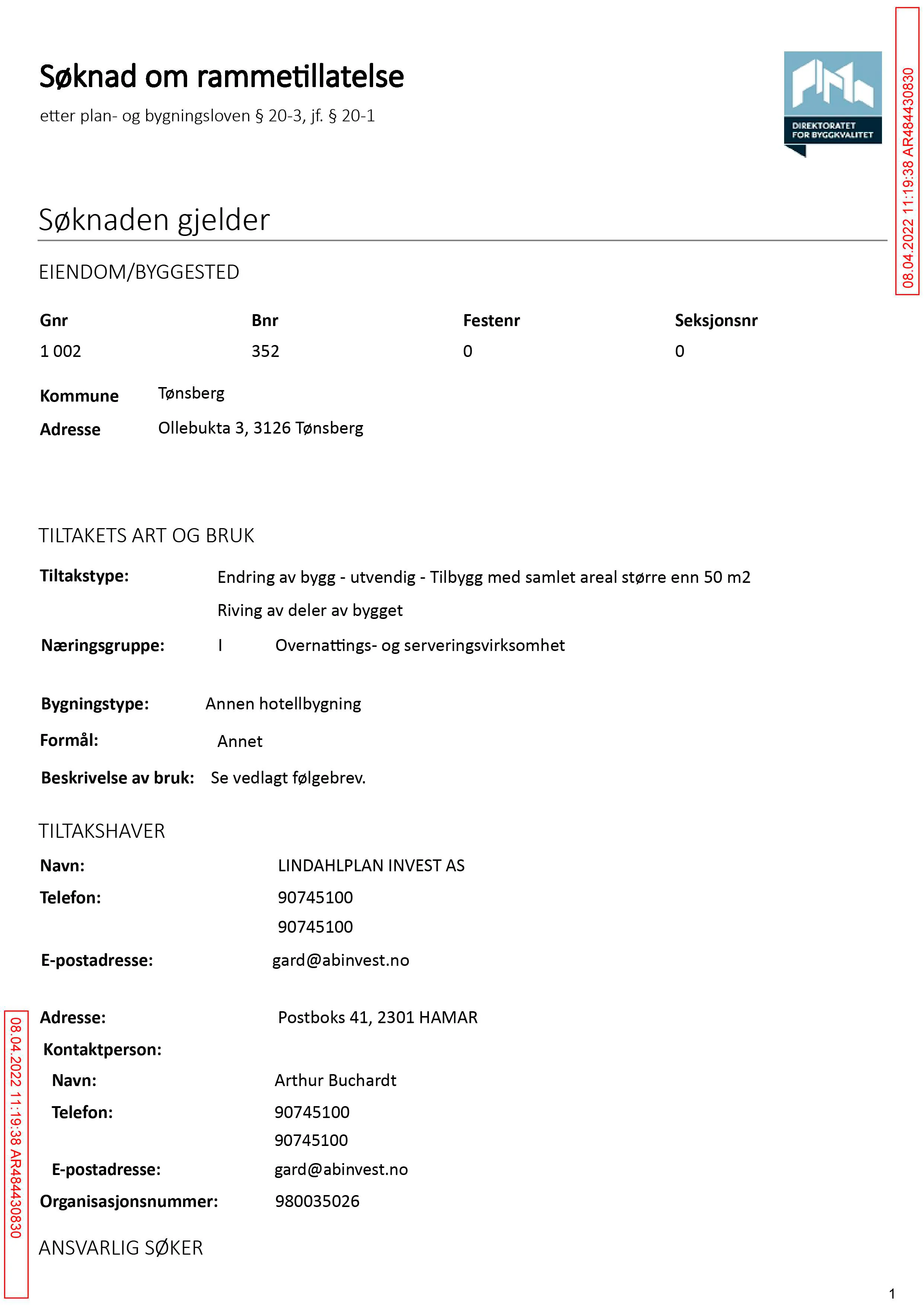 Søknad om rammetillatelse