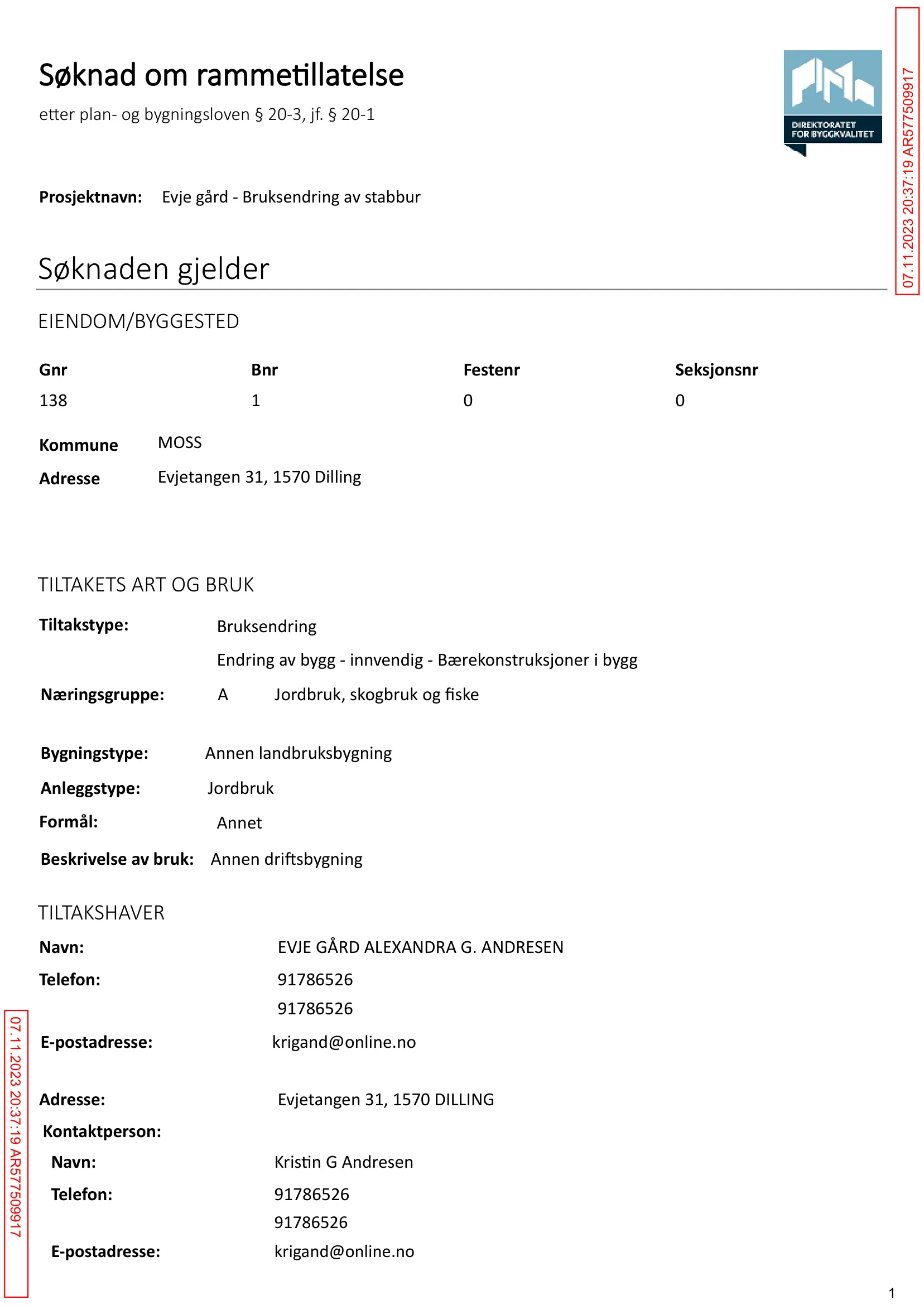 Søknad om rammetillatelse