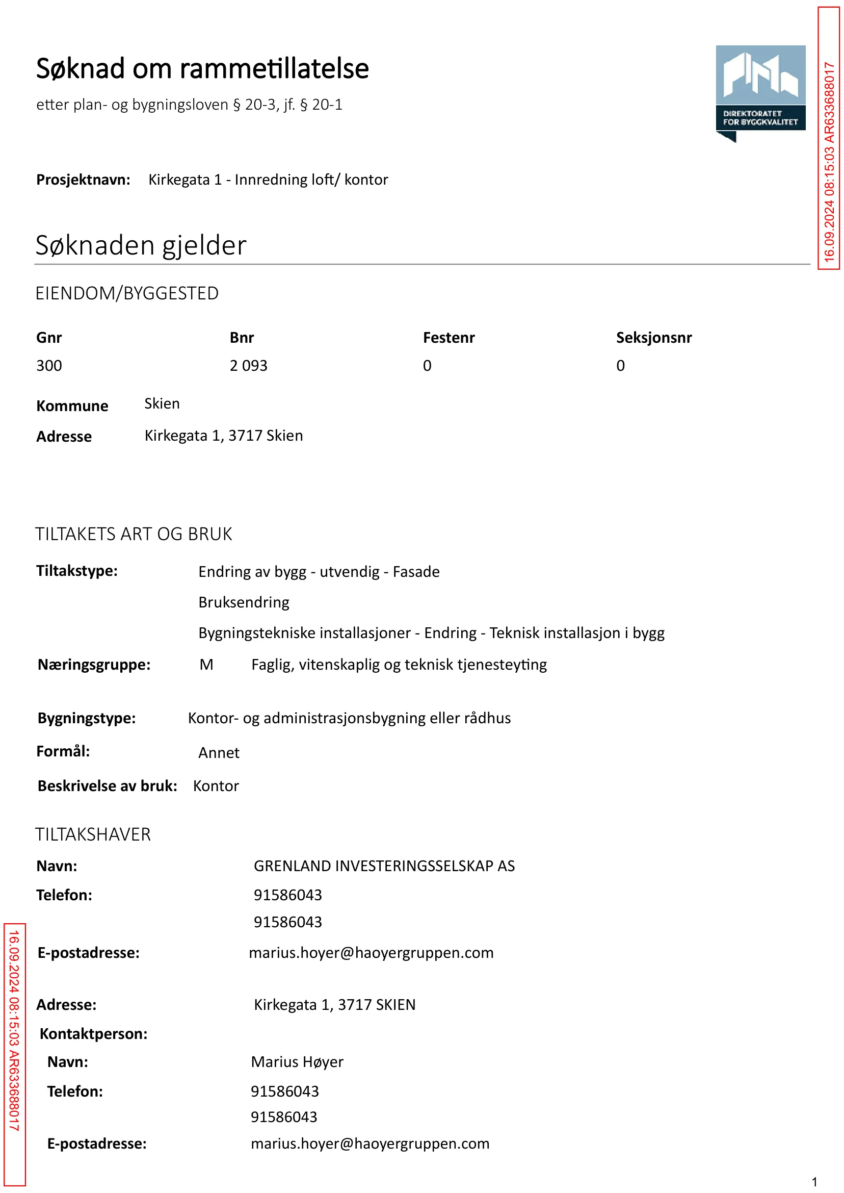 Søknad om rammetillatelse