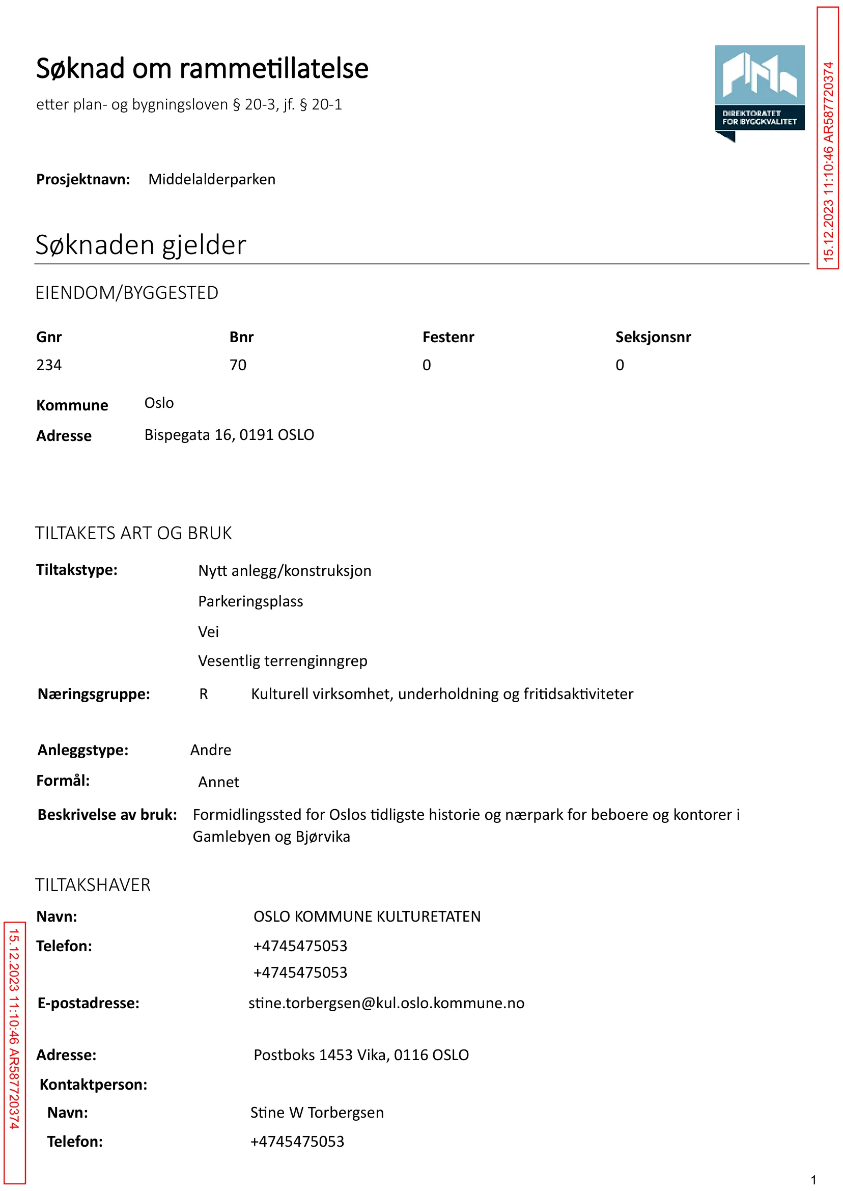 Søknad om rammetillatelse