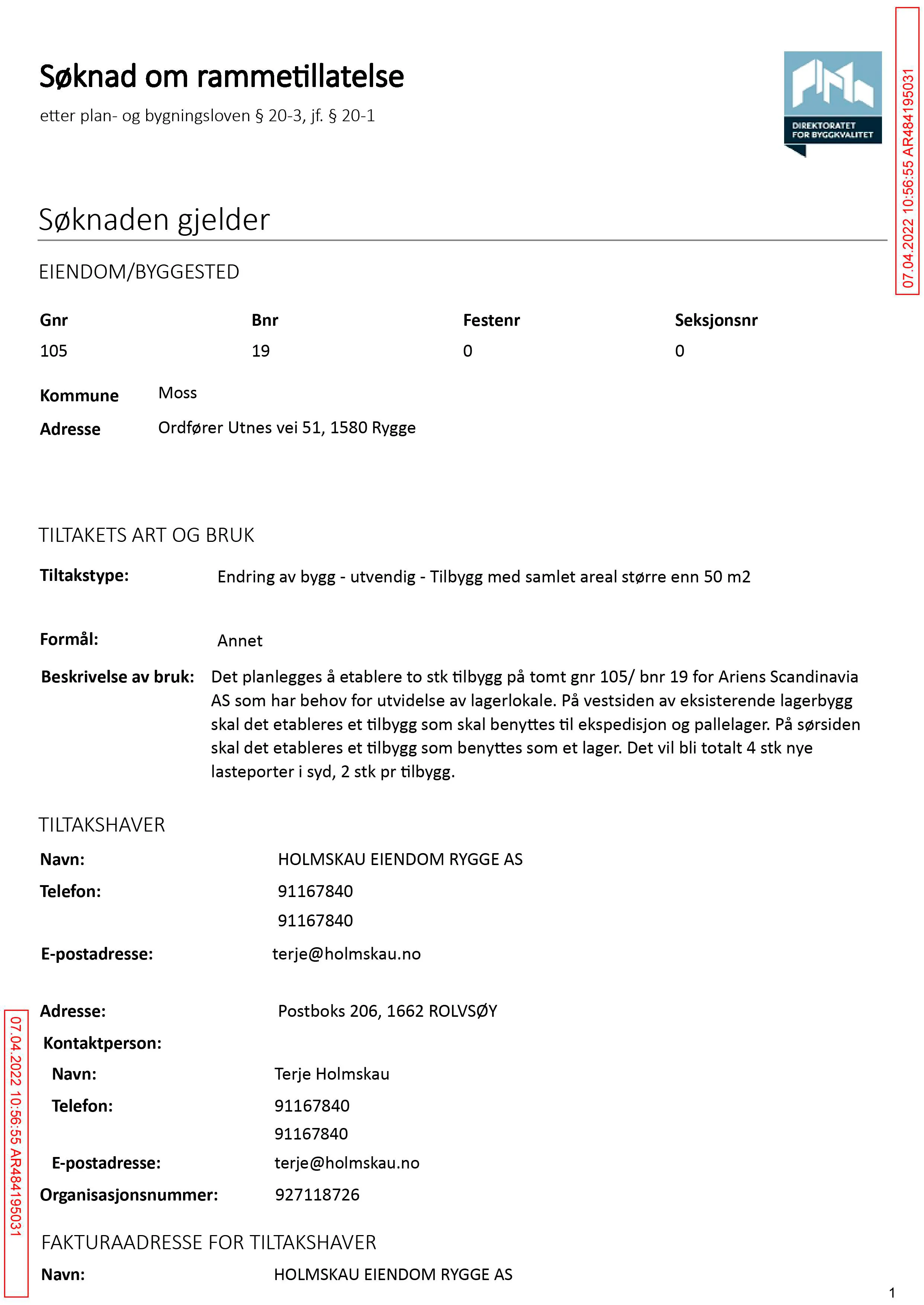 Søknad om rammetillatelse