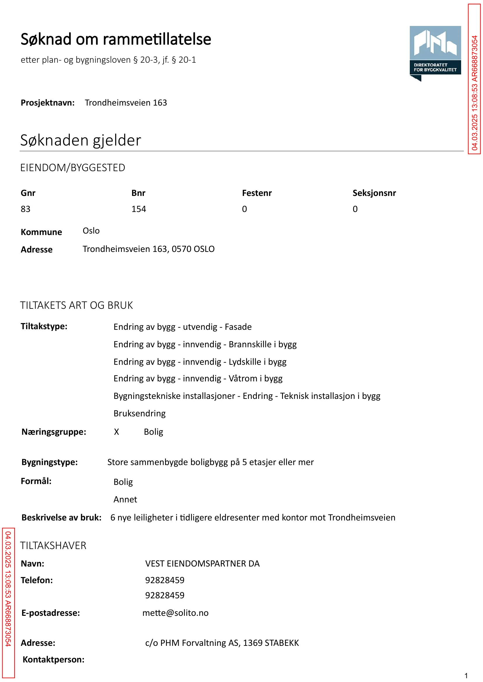 Søknad om rammetillatelse