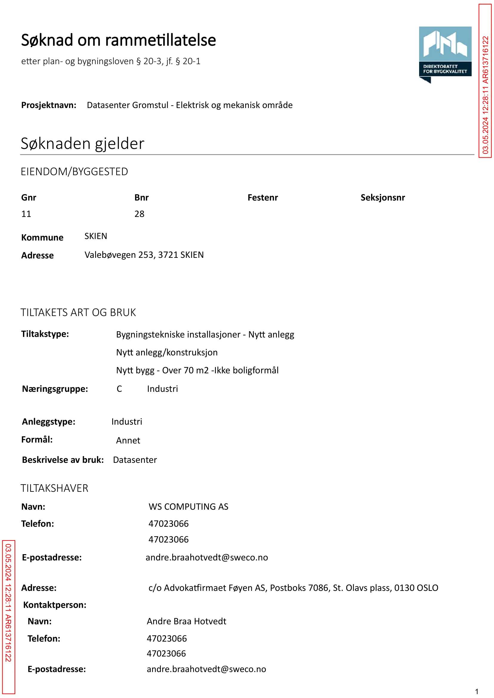 Søknad om rammetillatelse