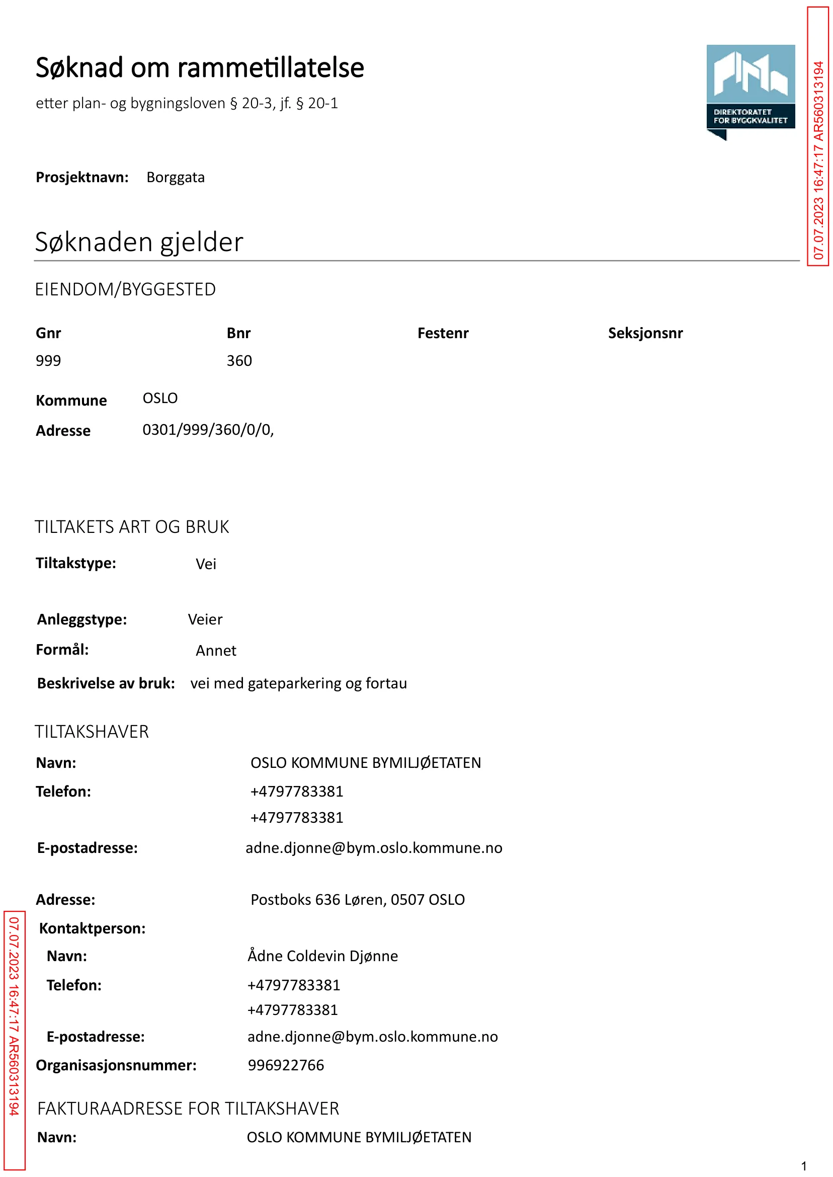 Søknad om rammetillatelse