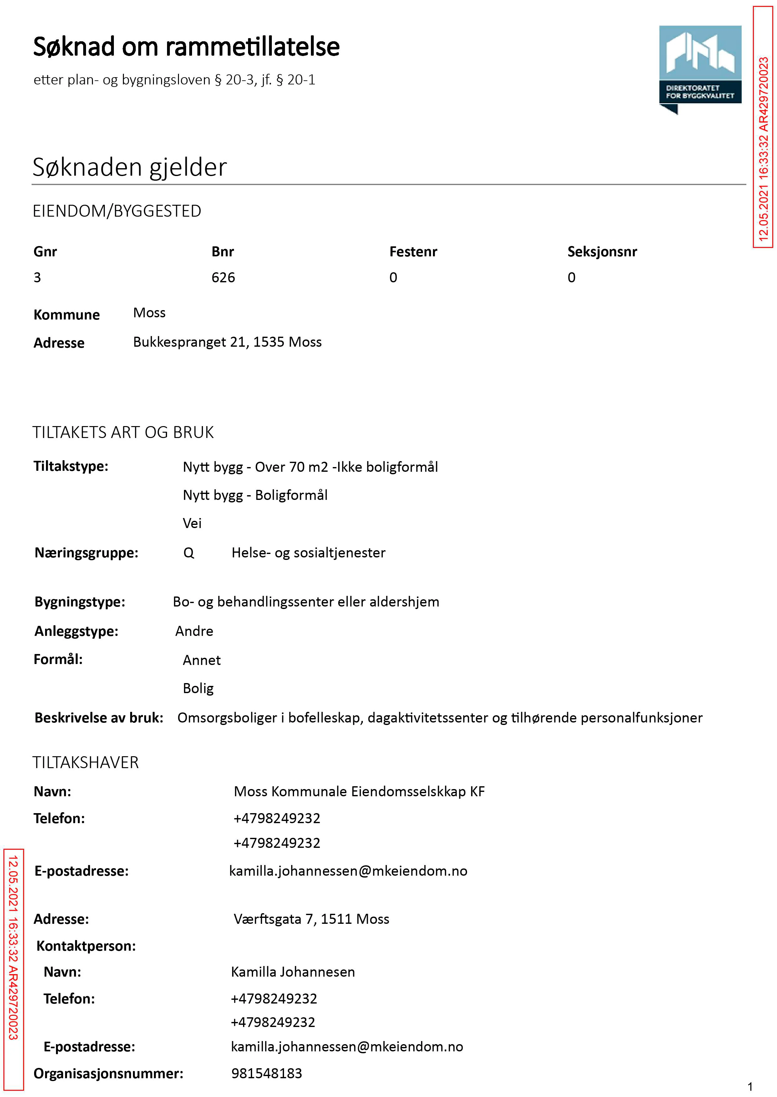 Søknad om rammetillatelse