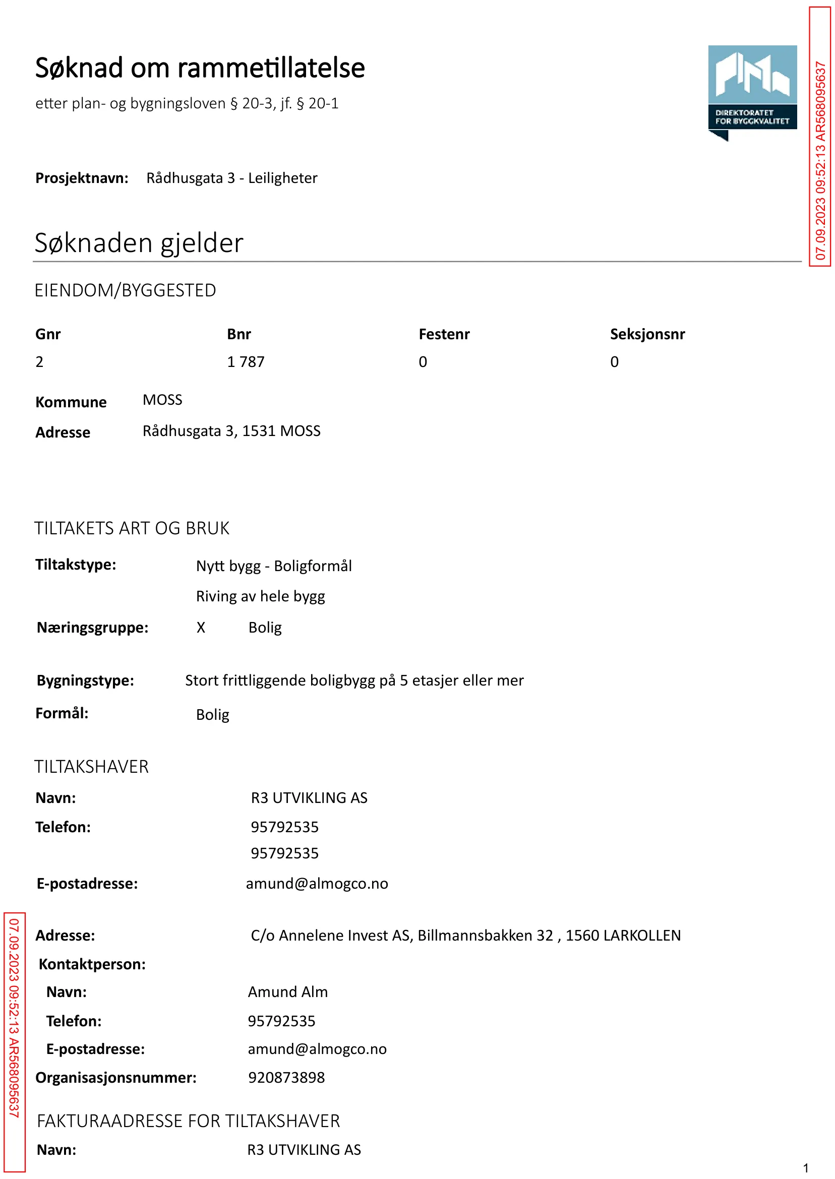 Søknad om rammetillatelse