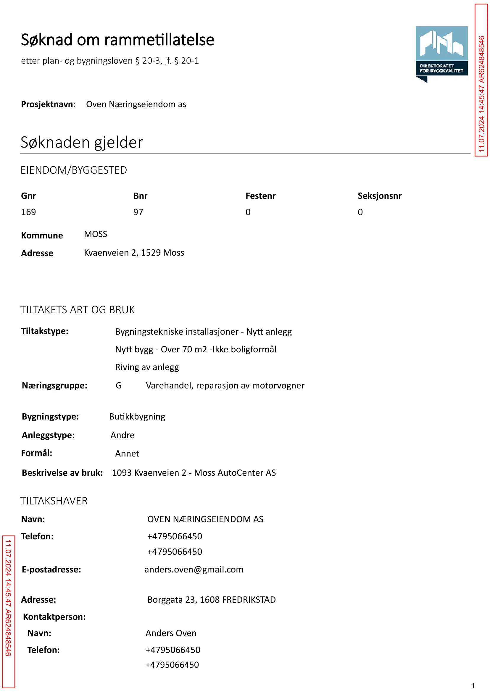 Søknad om rammetillatelse