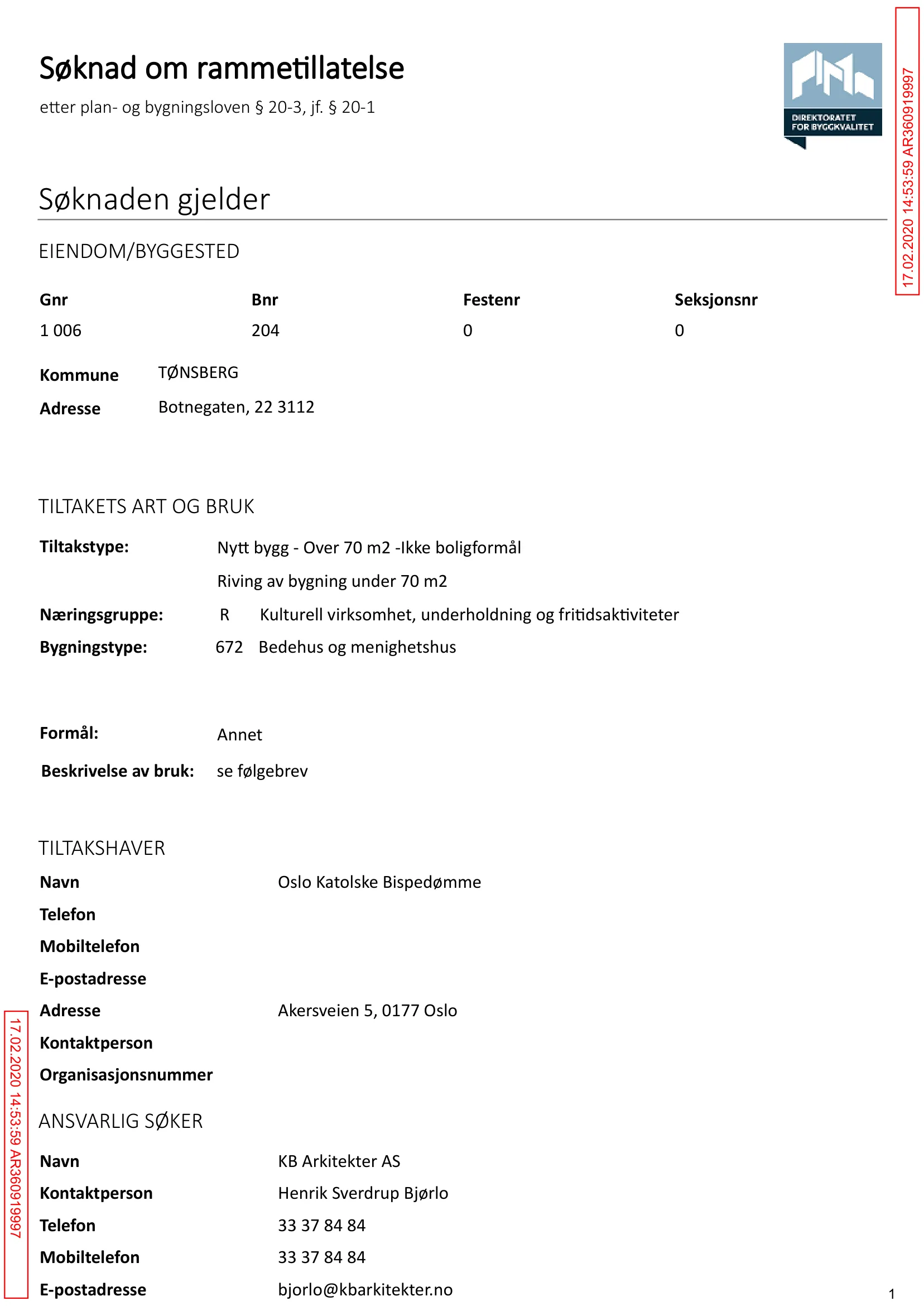 Søknad om rammetillatelse