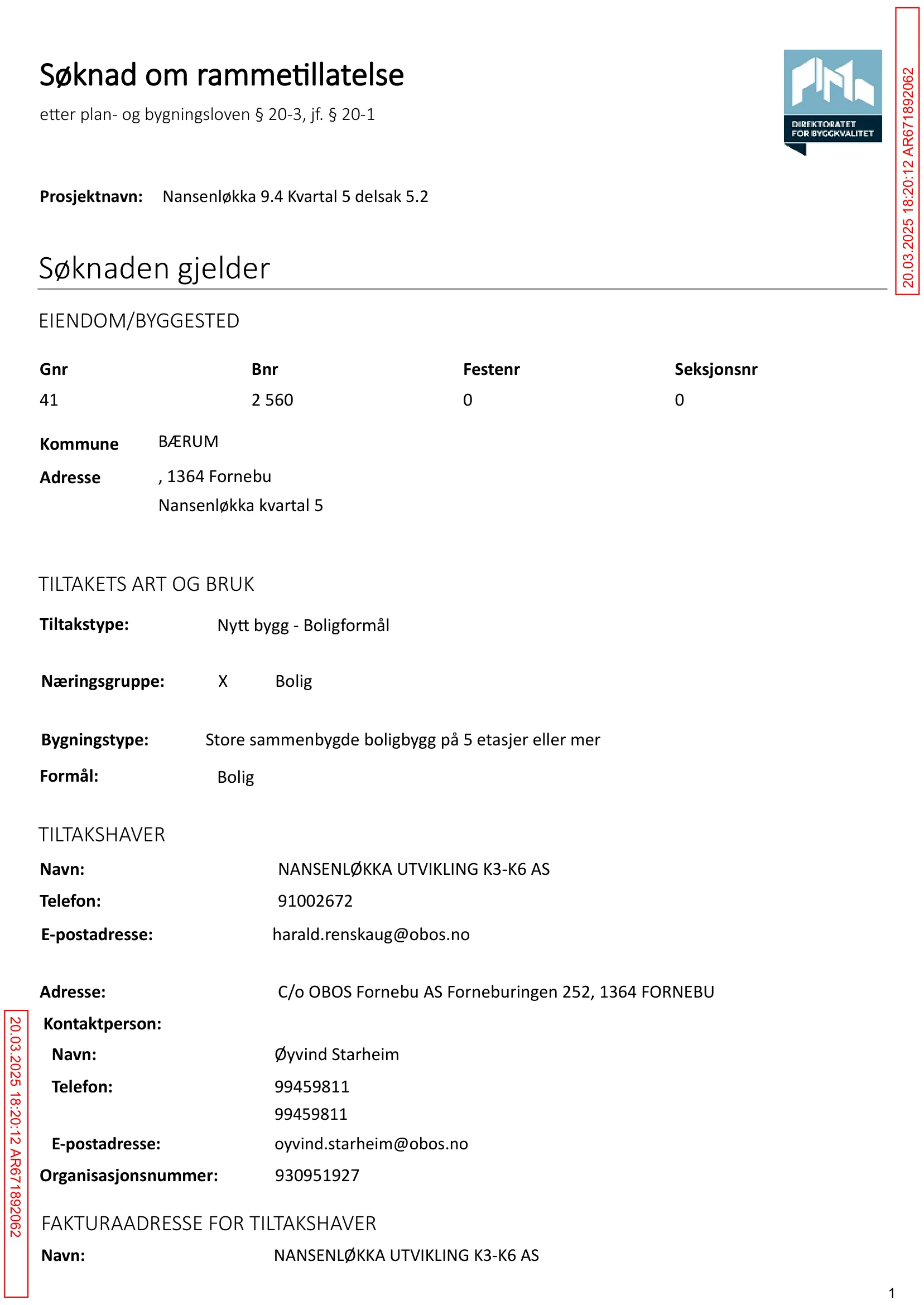 Søknad om rammetillatelse