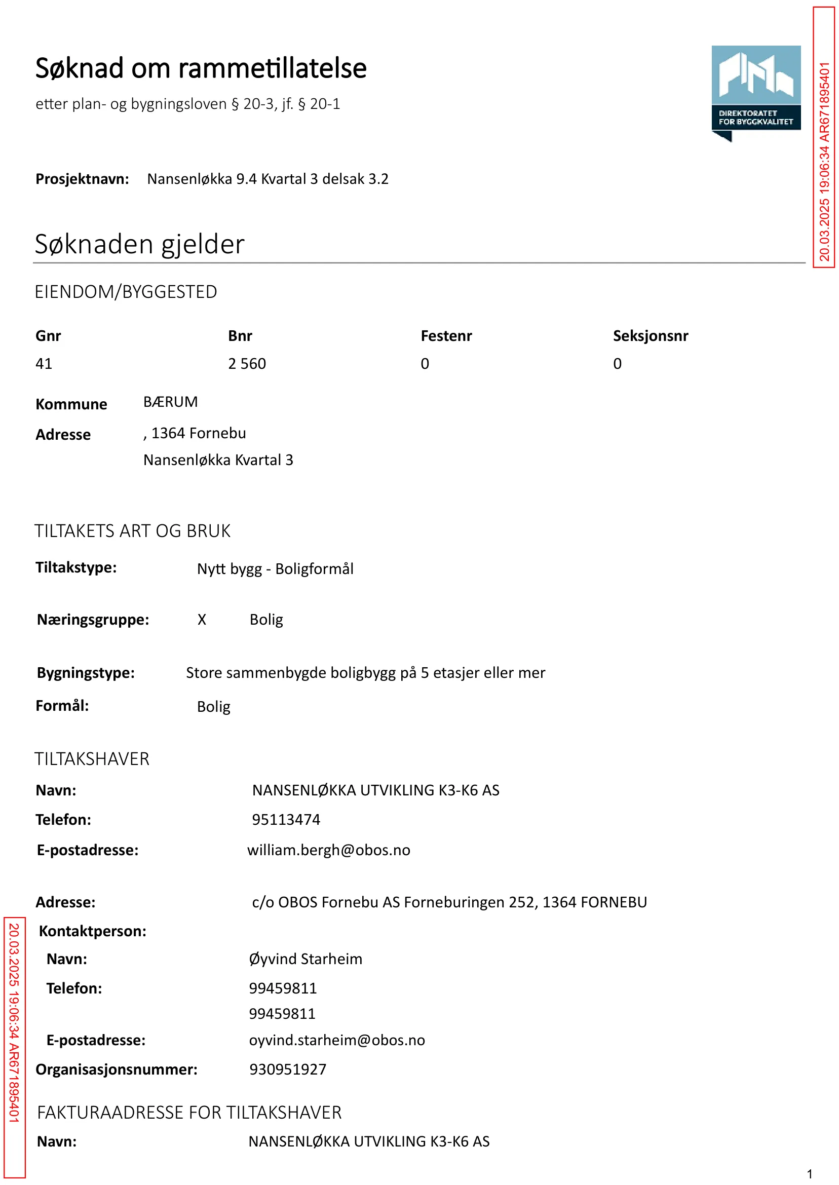 Søknad om rammetillatelse