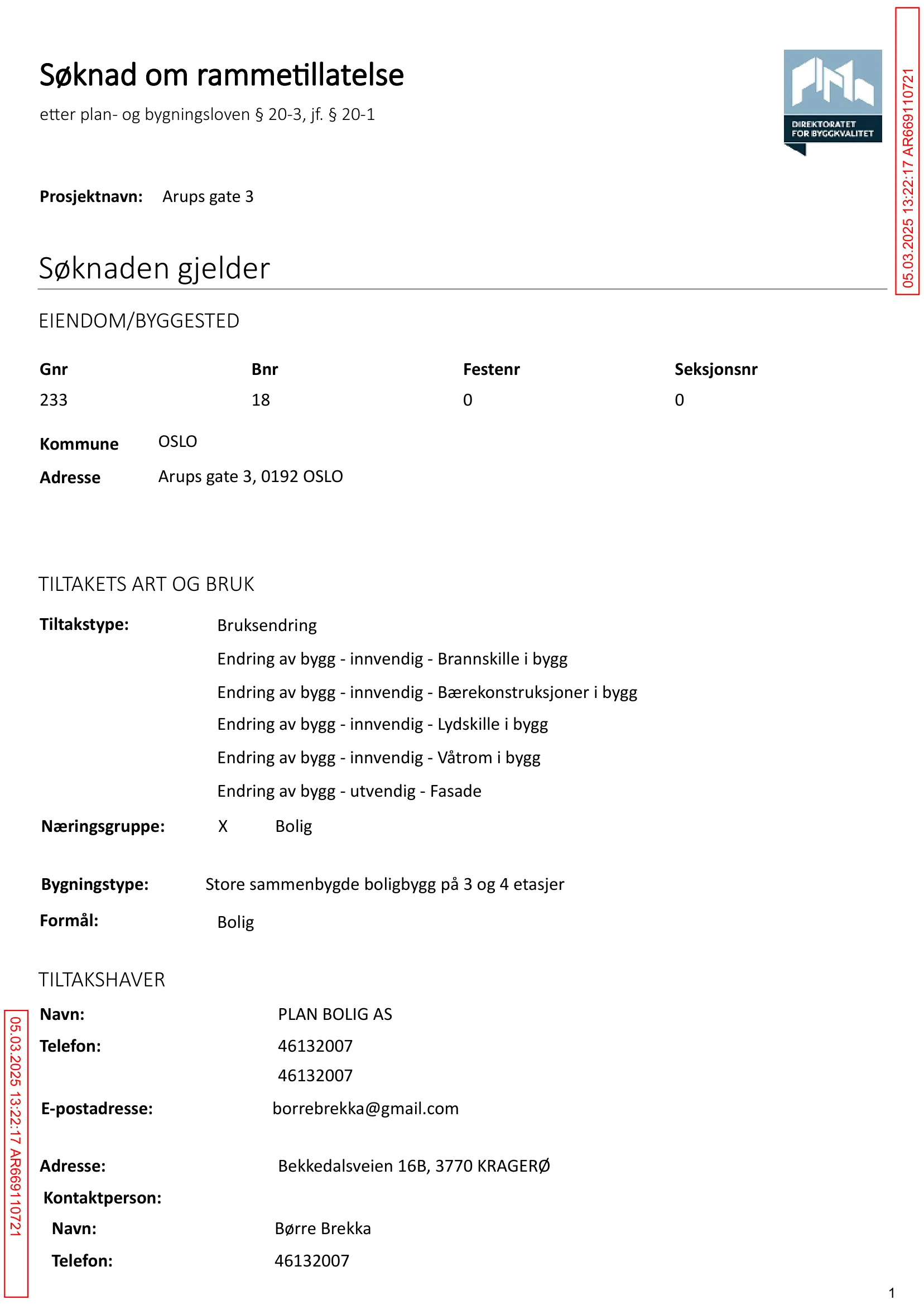 Søknad om rammetillatelse