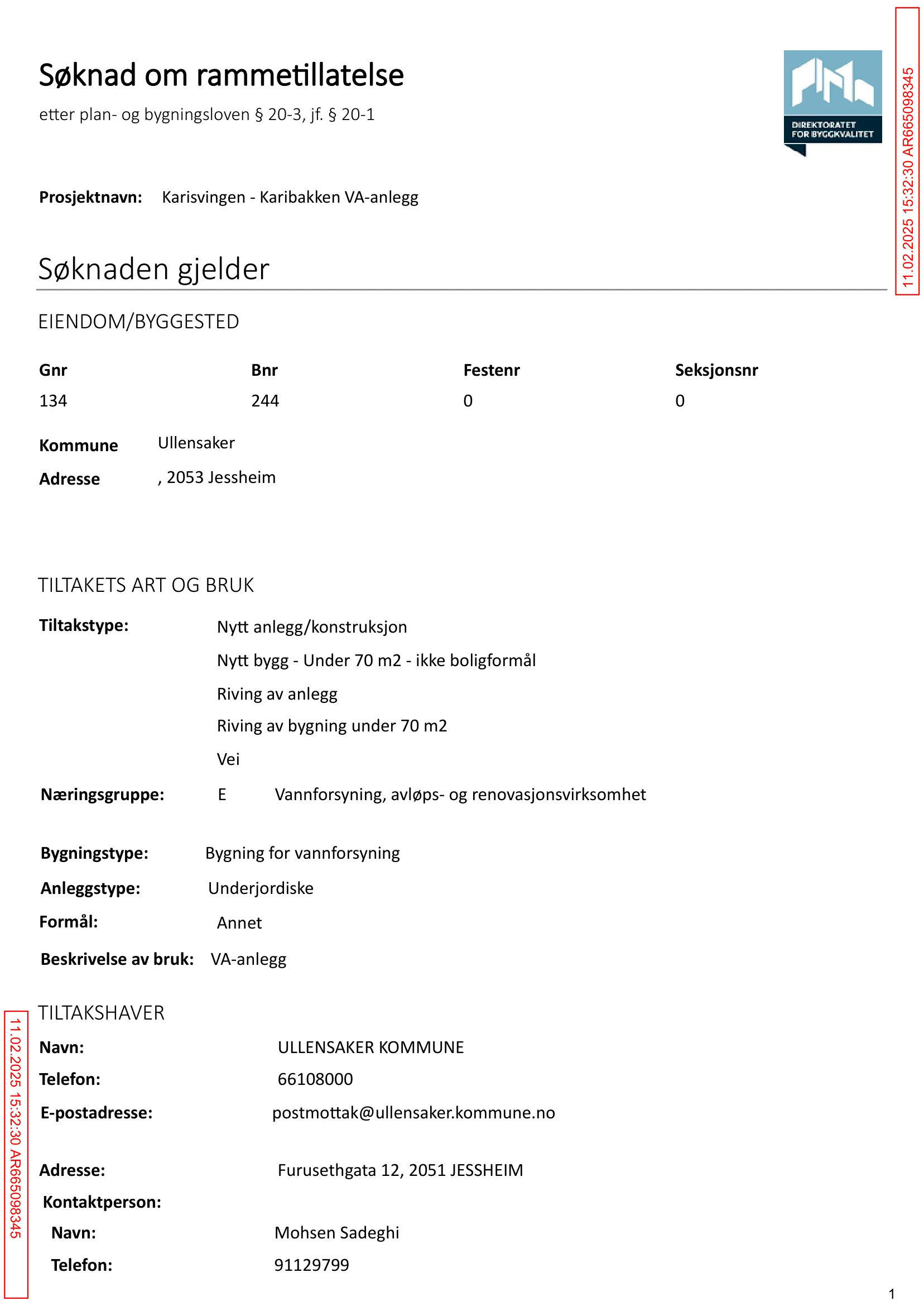 Søknad om rammetillatelse