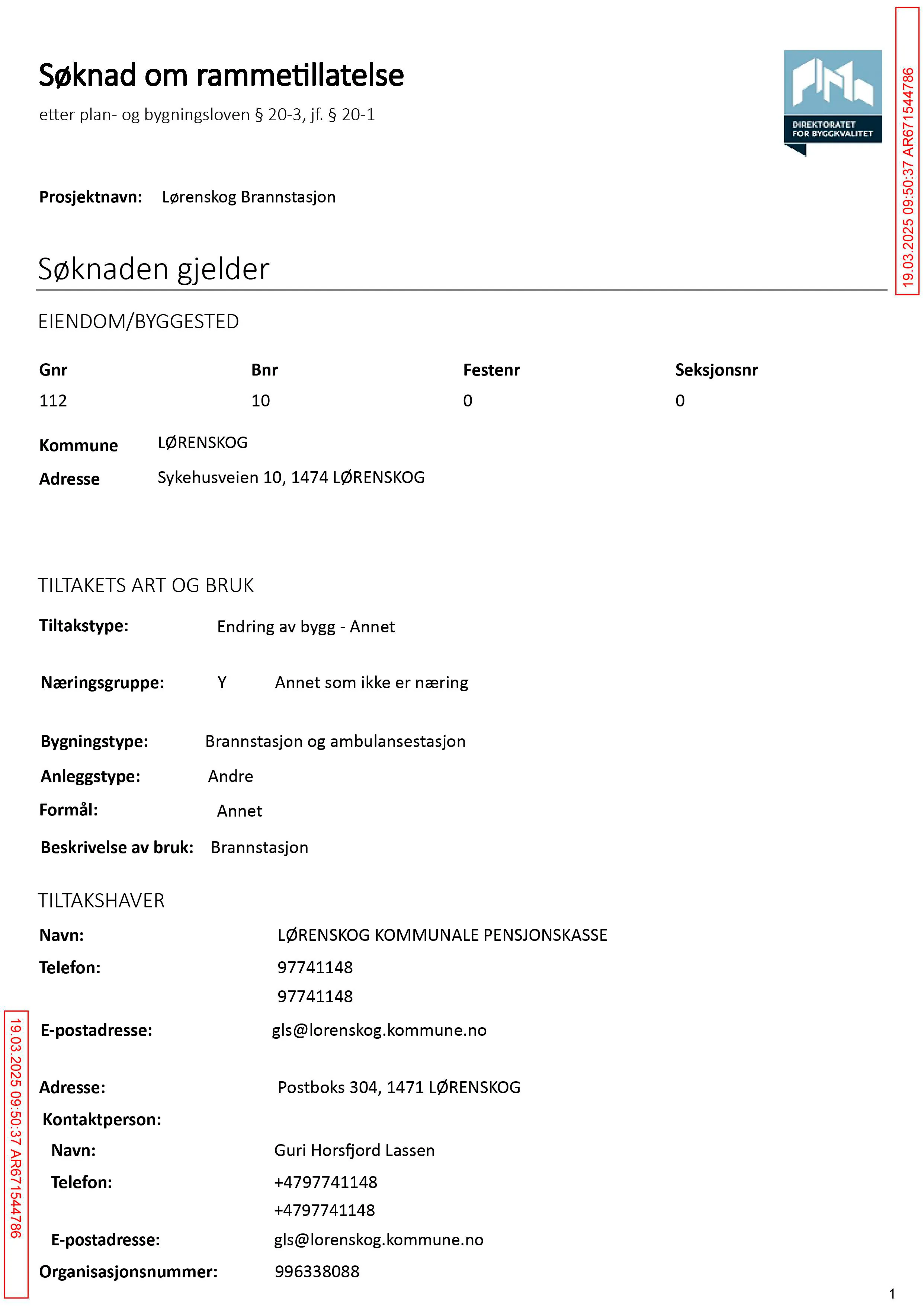 Søknad om rammetillatelse
