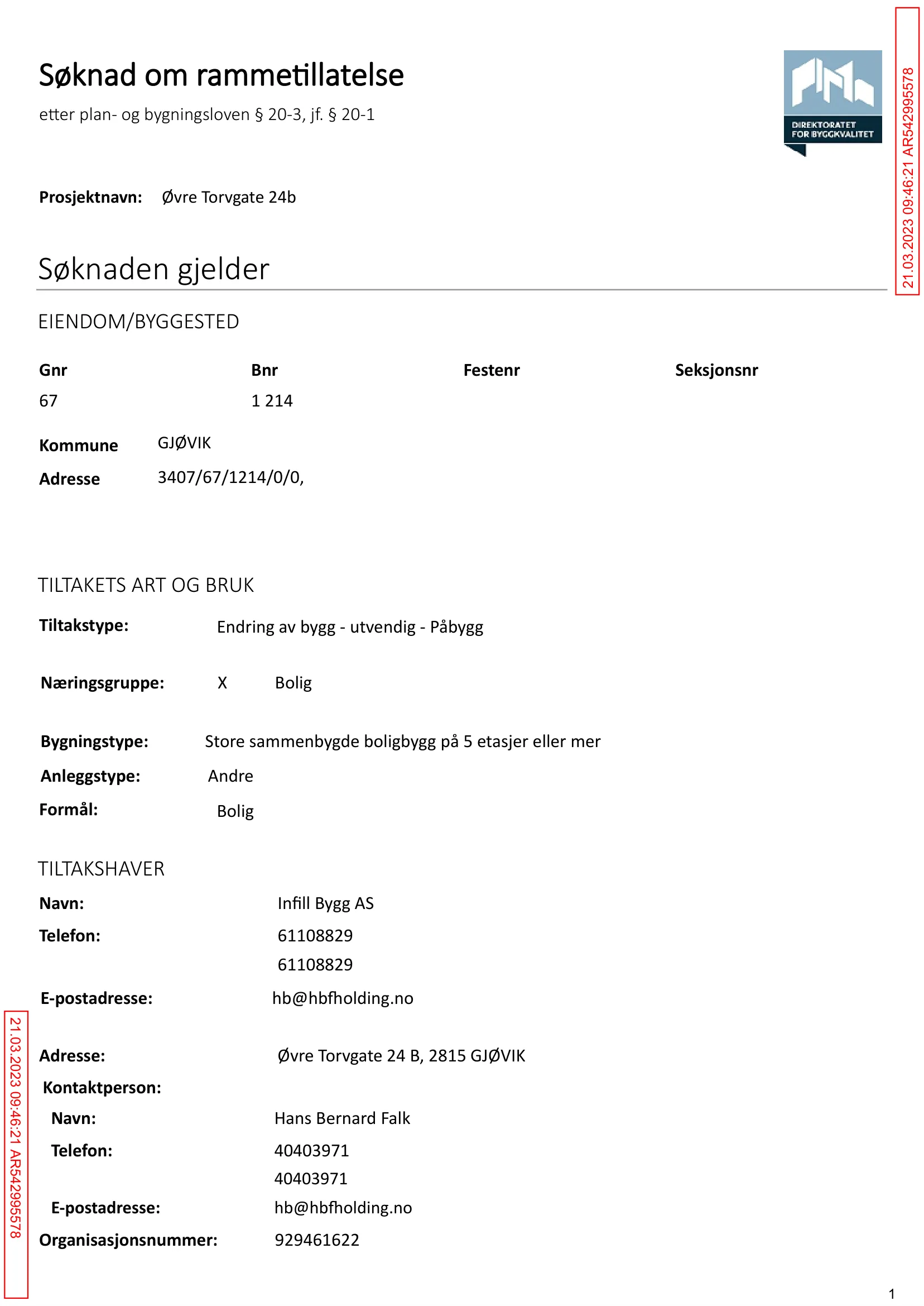 Søknad om rammetillatelse