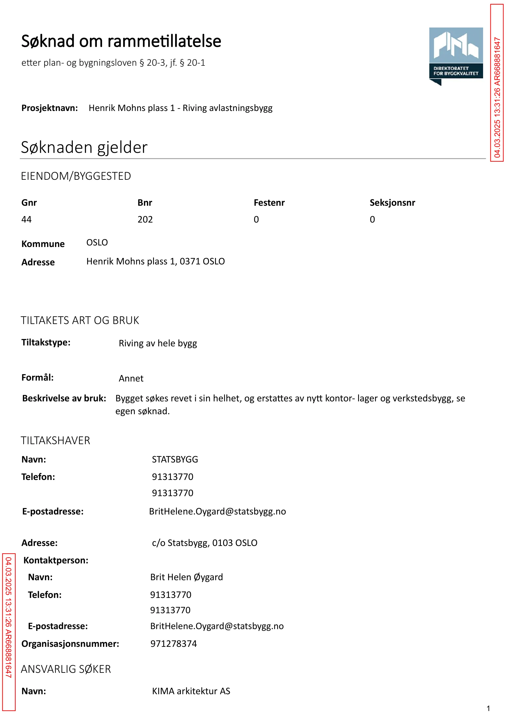 Søknad om rammetillatelse
