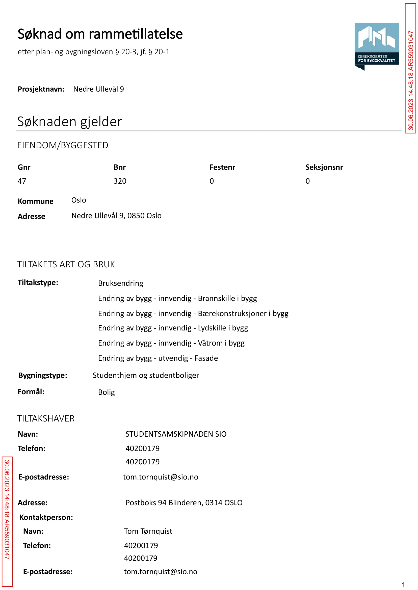Søknad om rammetillatelse