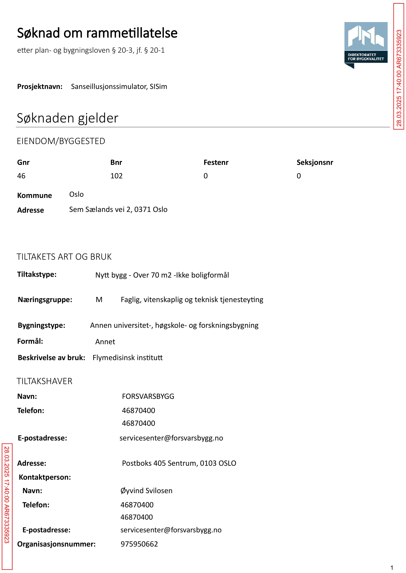 Søknad om rammetillatelse