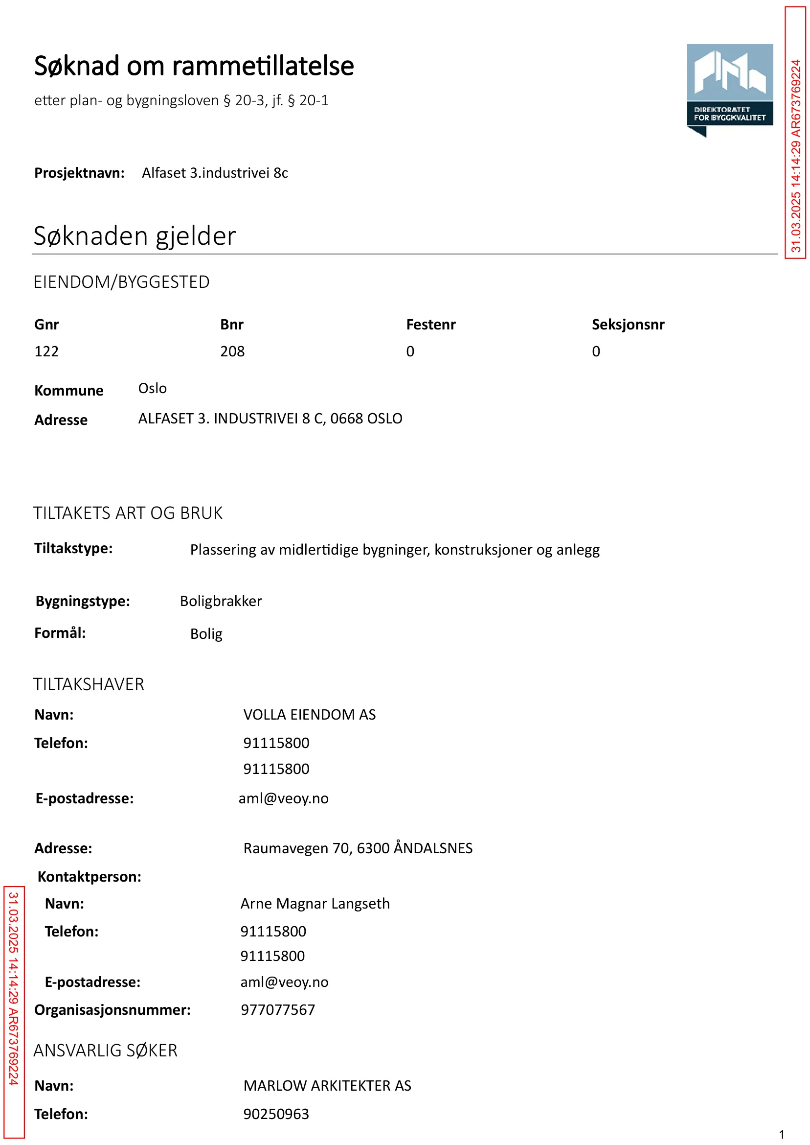 Søknad om rammetillatelse