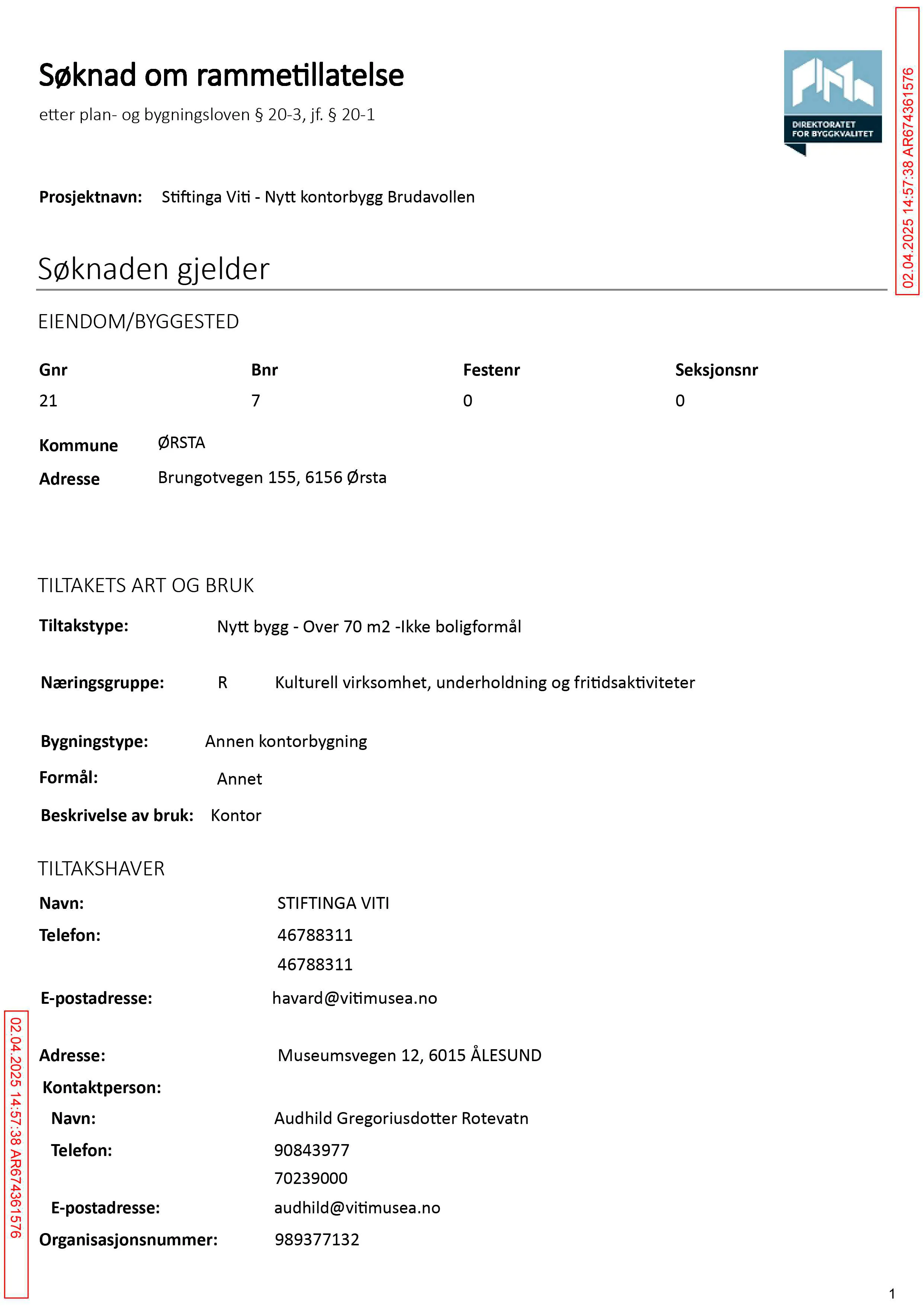 Søknad om rammetillatelse
