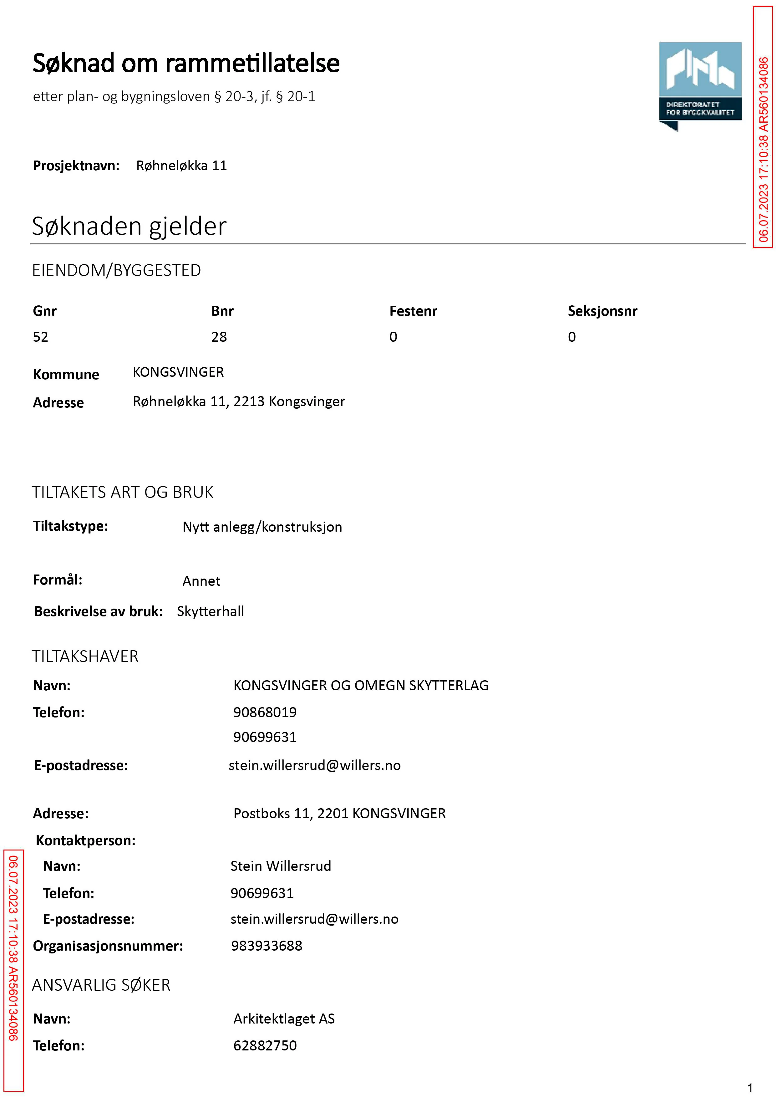 Søknad om rammetillatelse