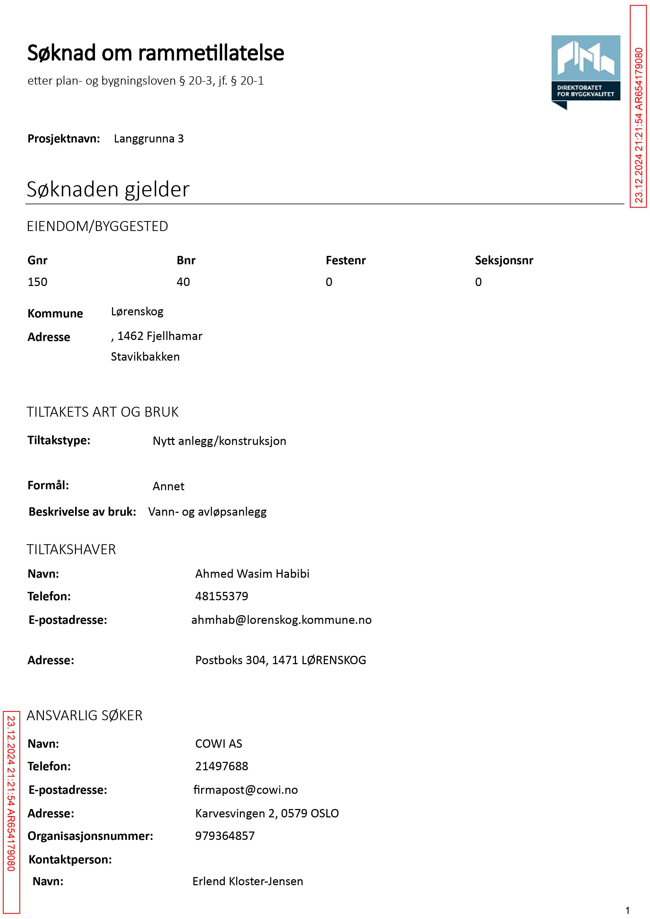 Søknad om rammetillatelse
