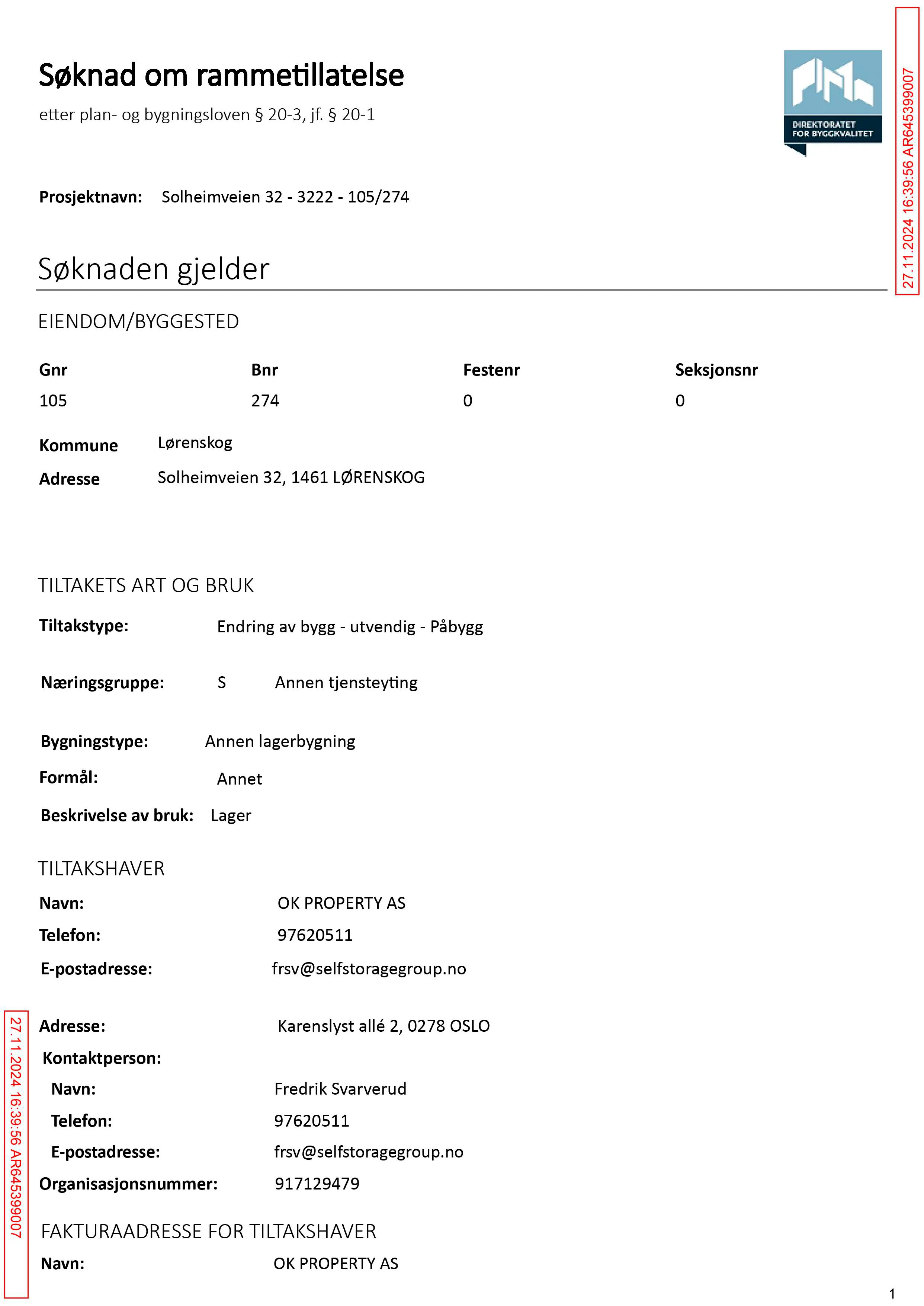 Søknad om rammetillatelse